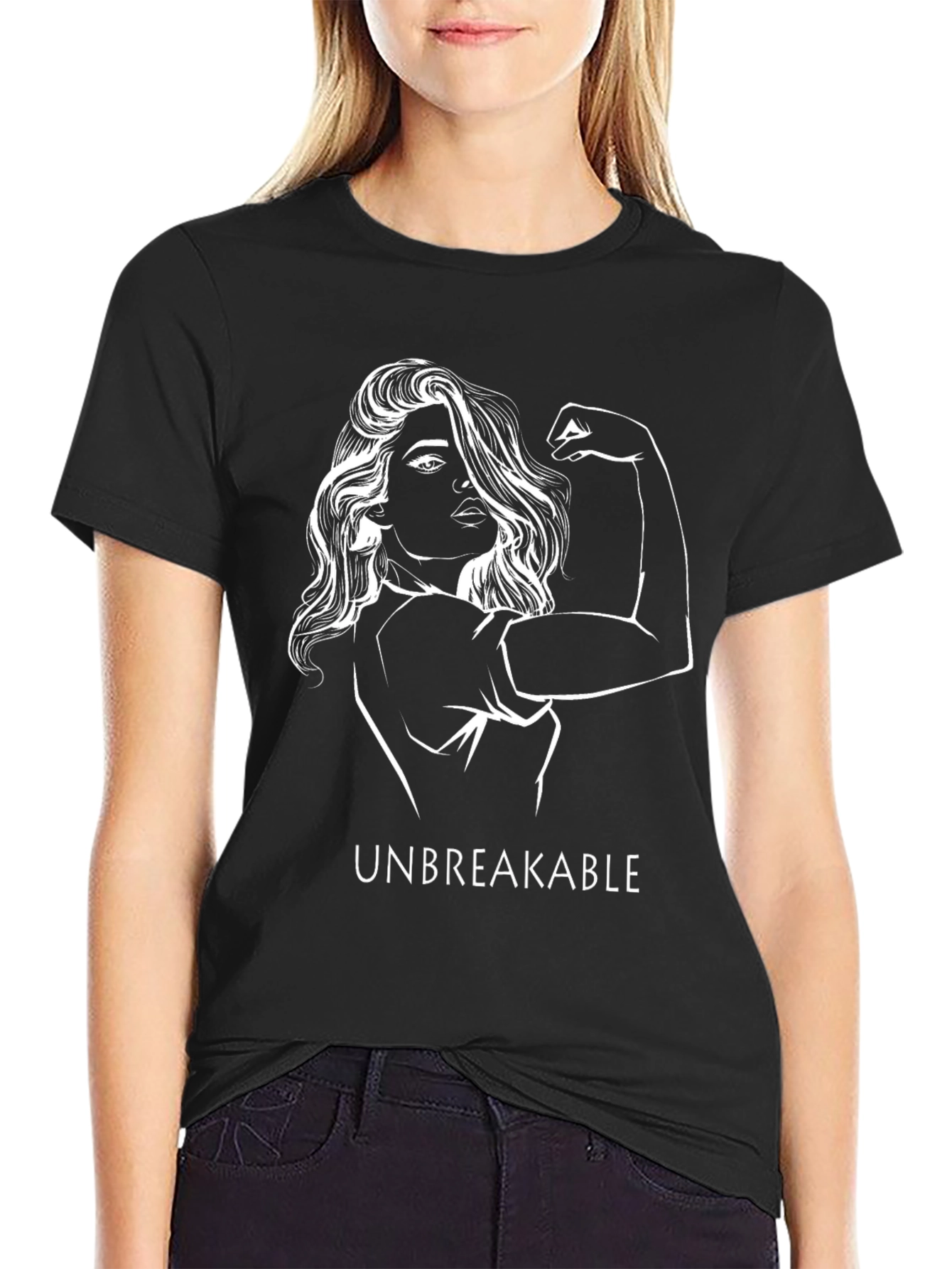 Unbreakable Woman Graphic Tee - Black