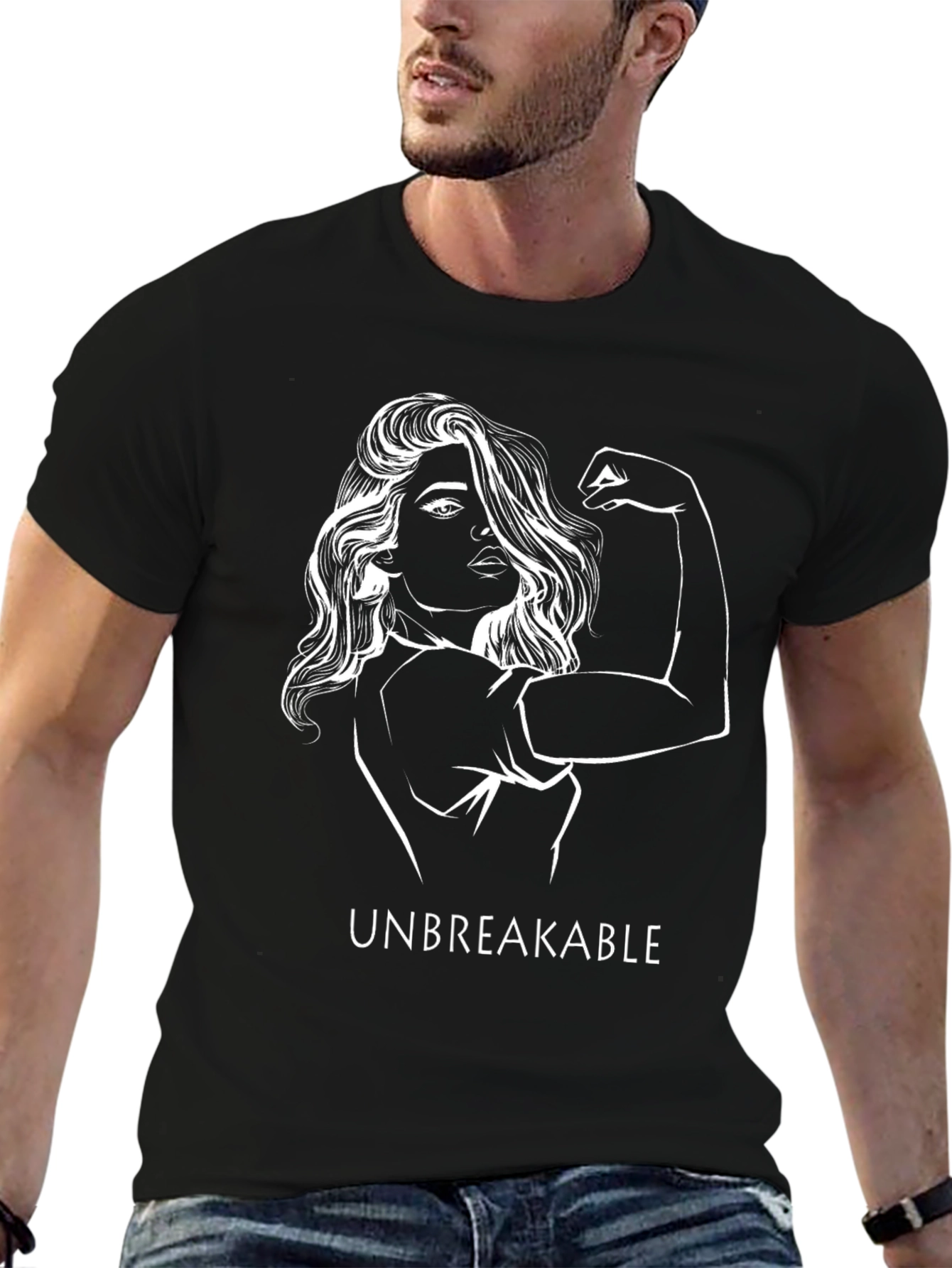 Unbreakable Woman Graphic Tee - Black