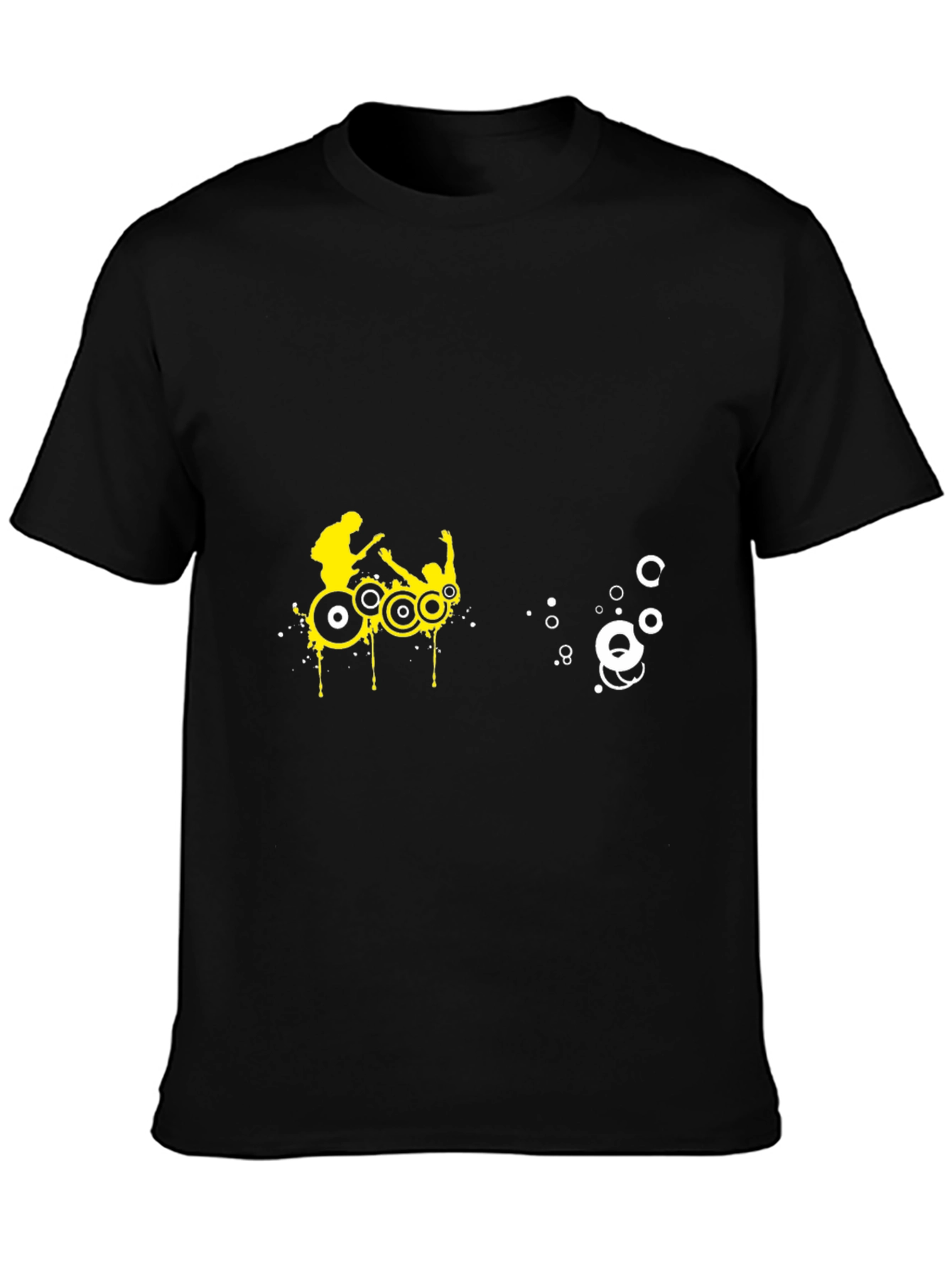 Cool Graphic Tee - Black T-Shirt with Music Design