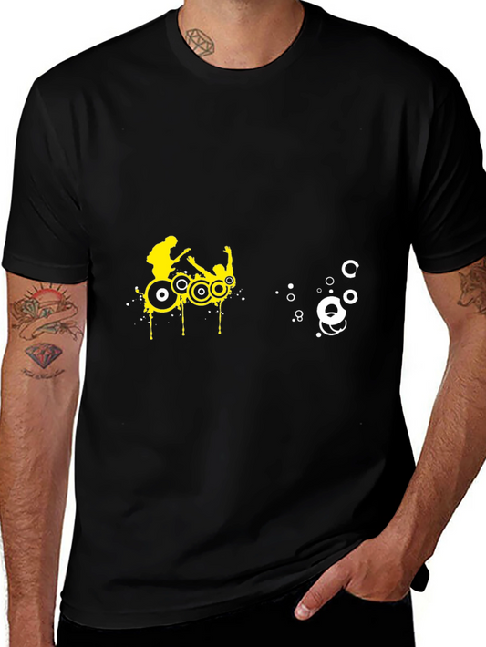 Cool Graphic Tee - Black T-Shirt with Music Design