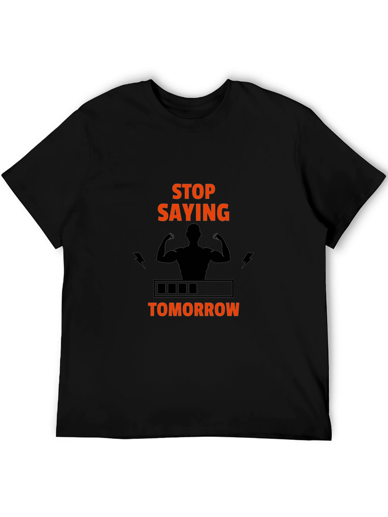 Stop Saying Tomorrow Graphic T-Shirt - Black