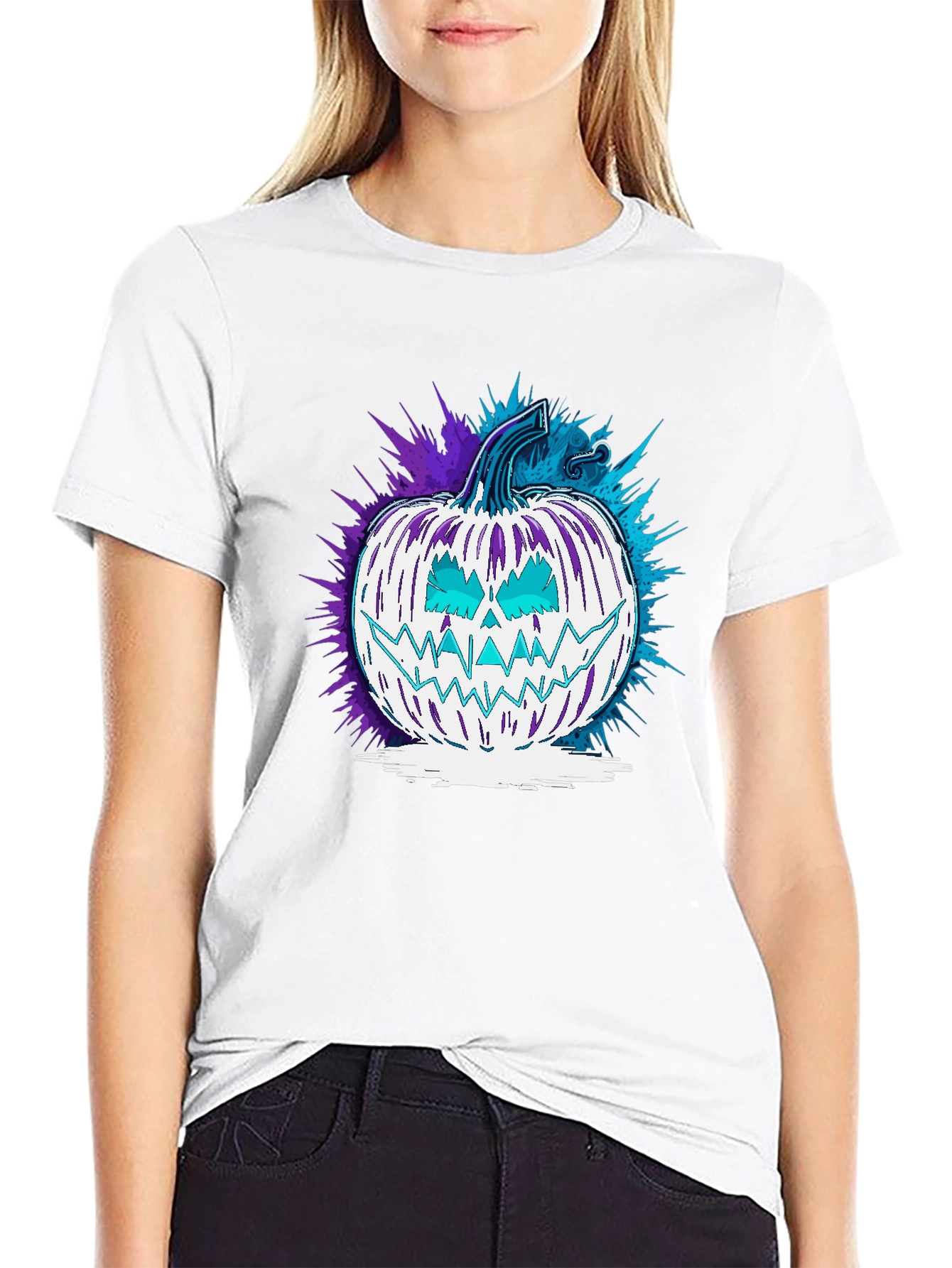 Spooky Pumpkin Graphic Tee - Halloween Style