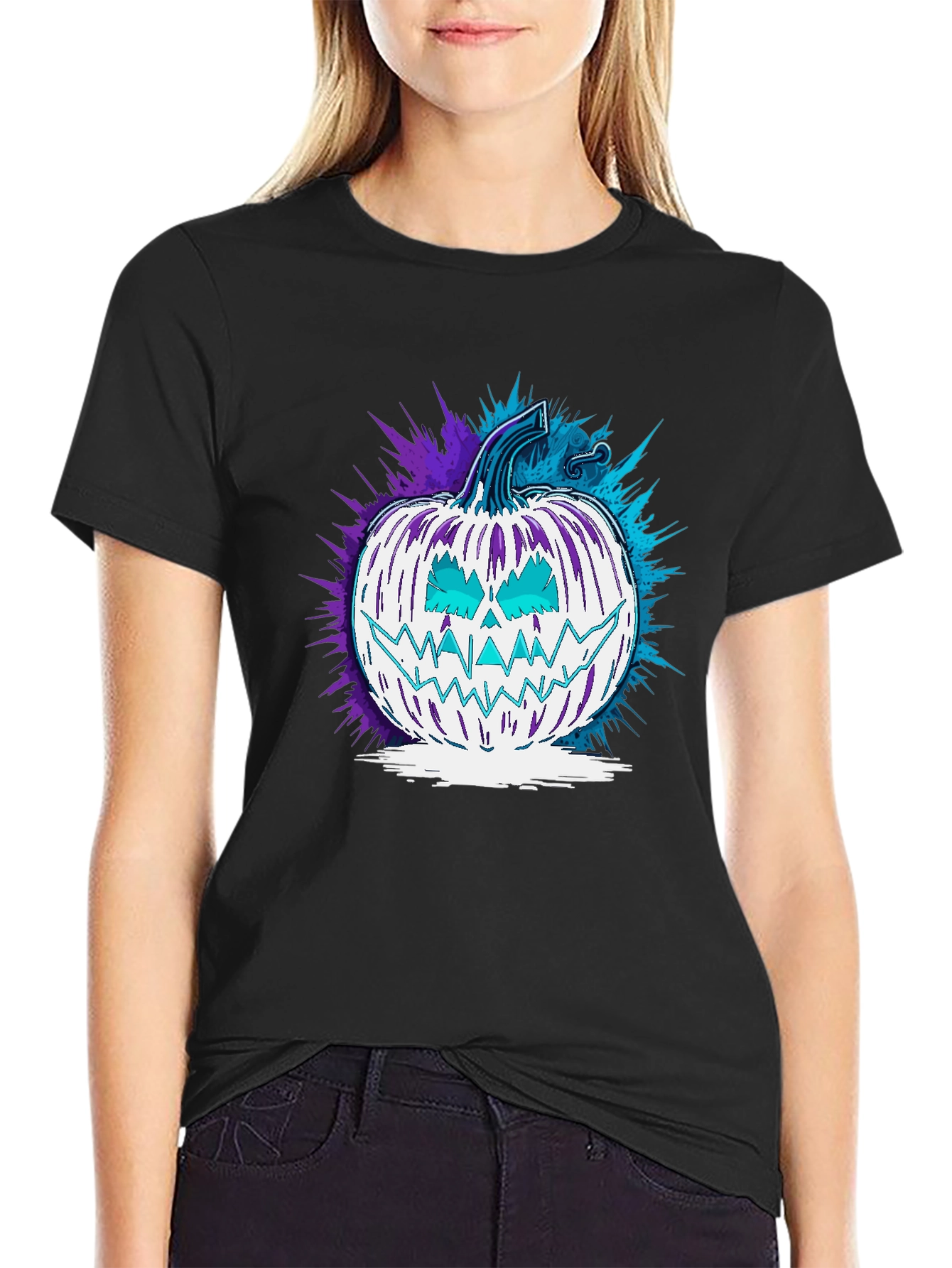 Spooky Pumpkin Graphic Tee - Halloween Style