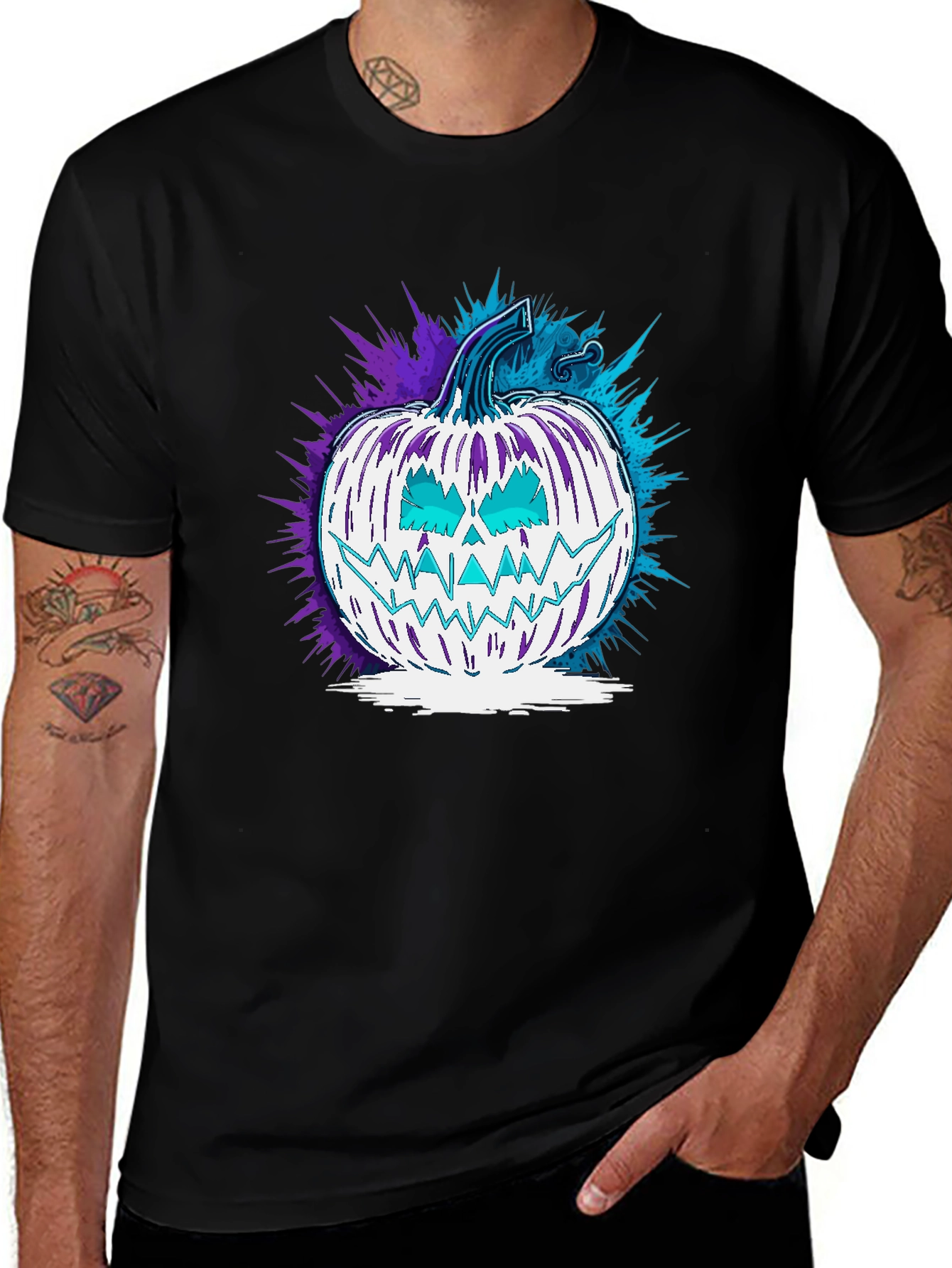 Spooky Pumpkin Graphic Tee - Halloween Style