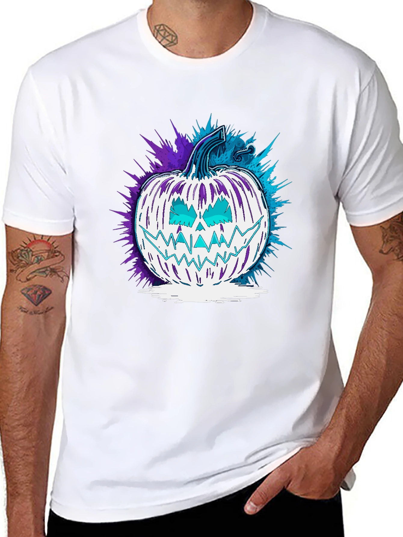 Spooky Pumpkin Graphic Tee - Halloween Style