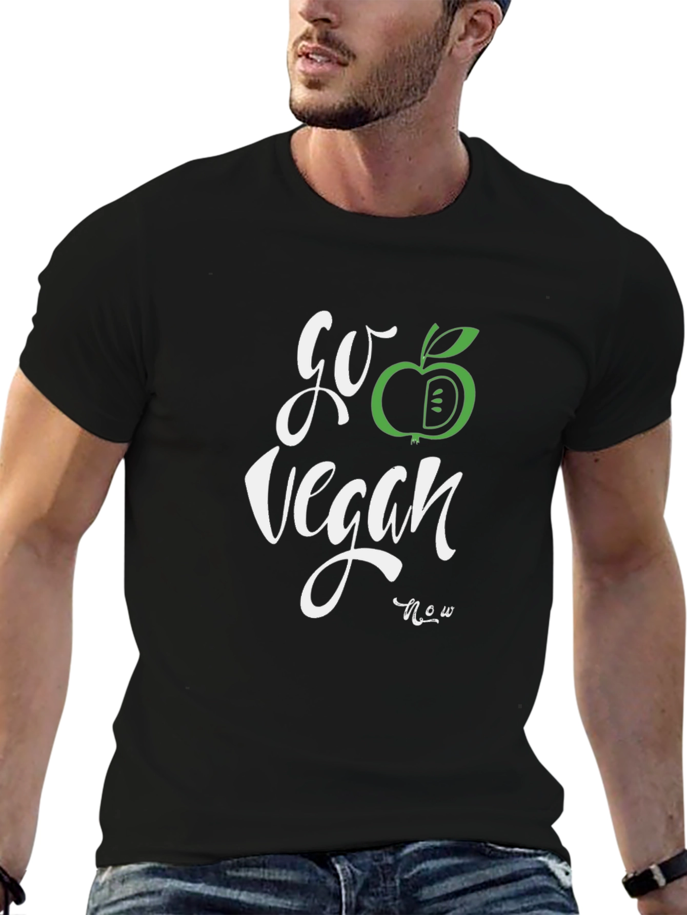 Go Vegan Now Black T-Shirt - Stylish & Ethical