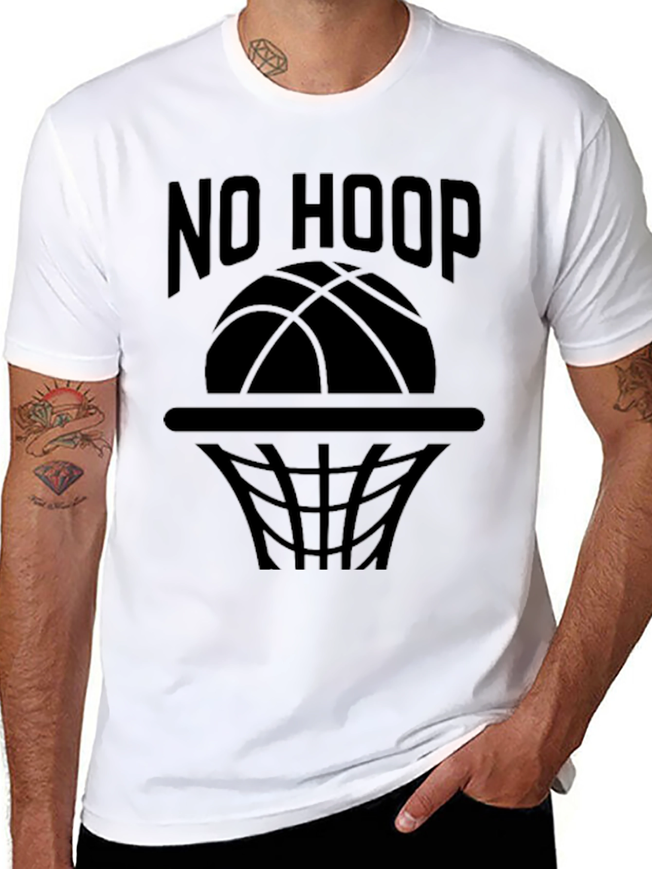 No Hoop Basketball Graphic Tee - Black