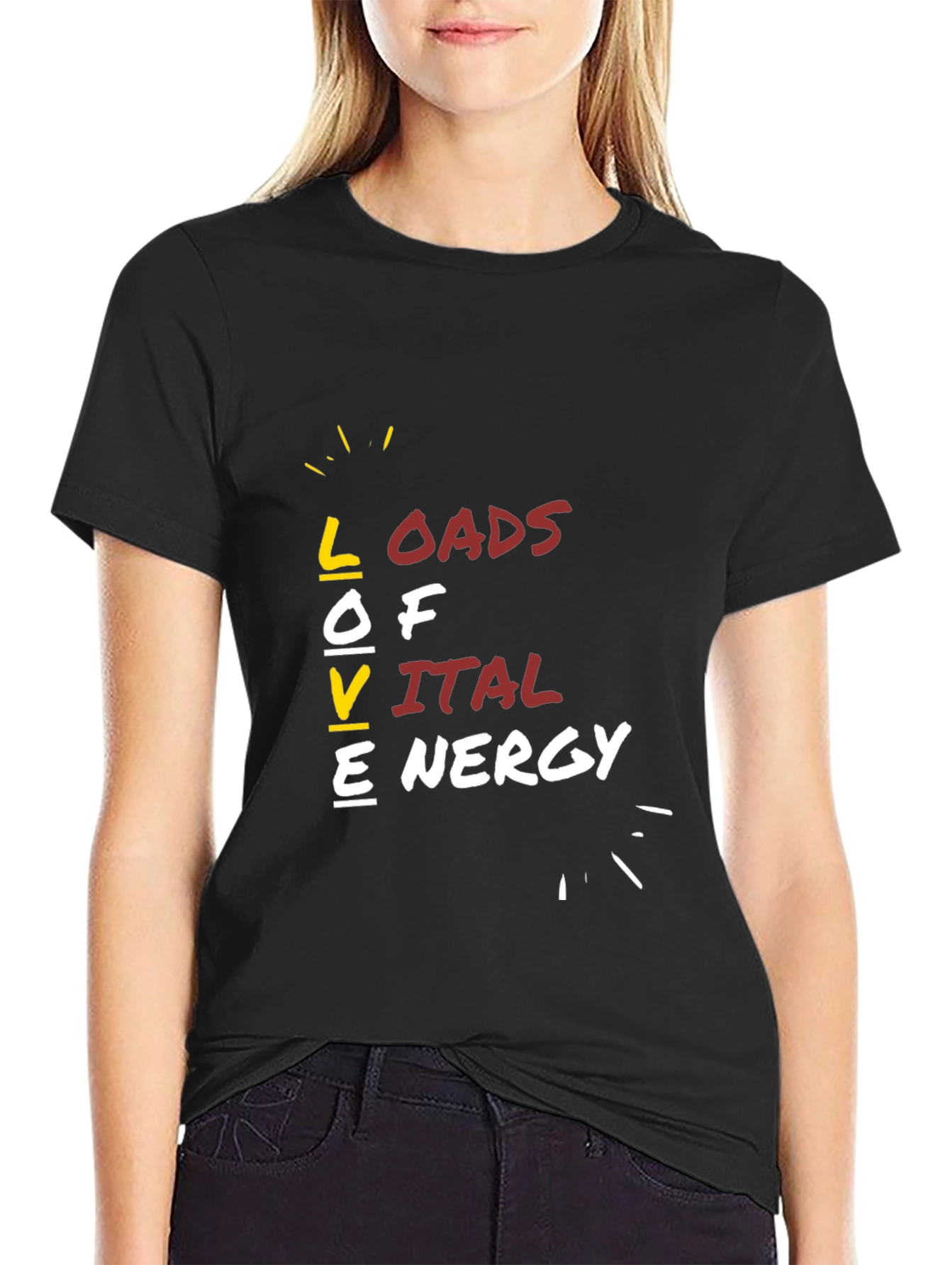 Loads of Vital Energy Graphic Tee - Black
