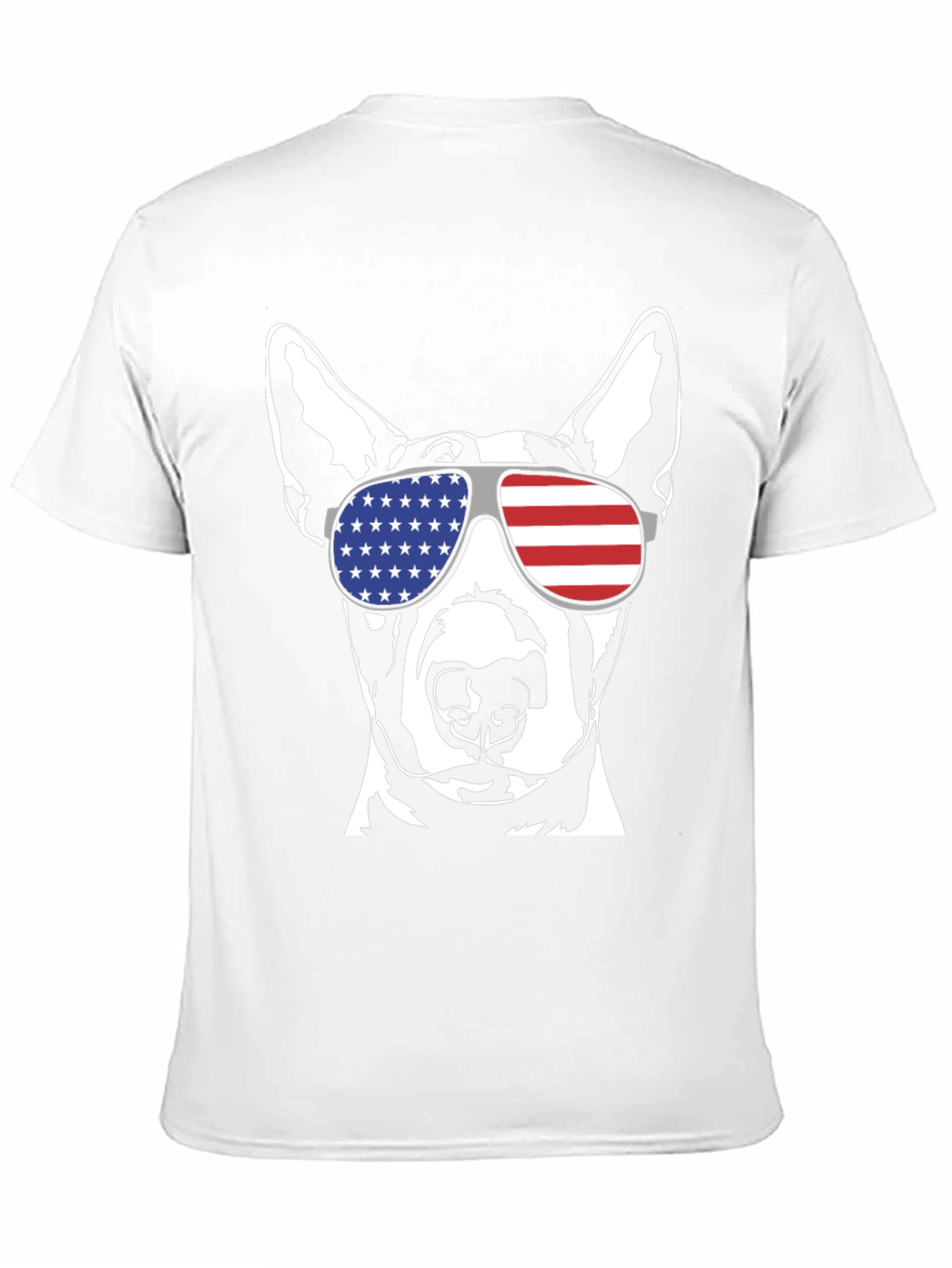 Patriotic Dog T-Shirt - USA Flag Sunglasses
