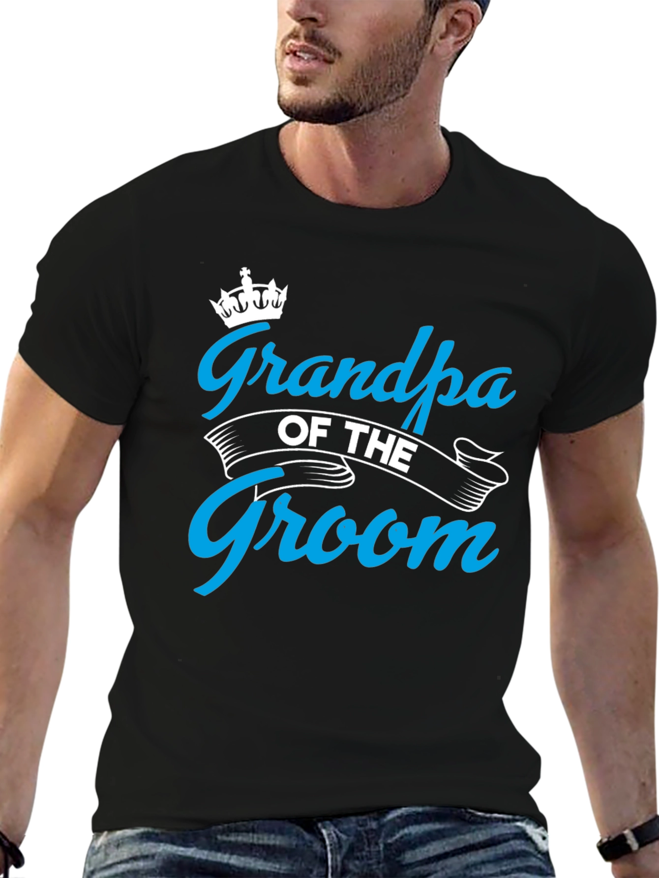 Grandpa of the Groom Black T-Shirt