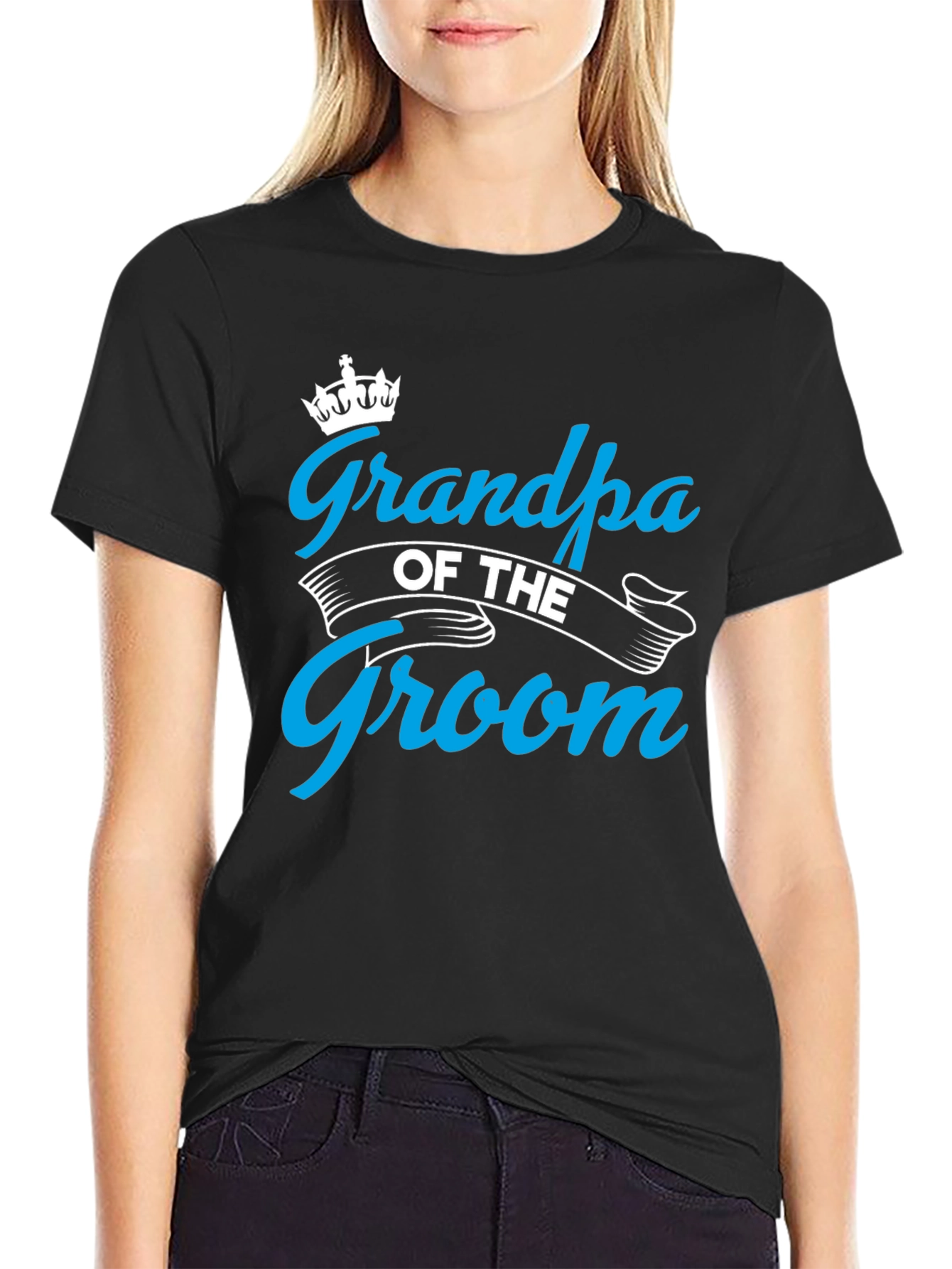 Grandpa of the Groom Black T-Shirt
