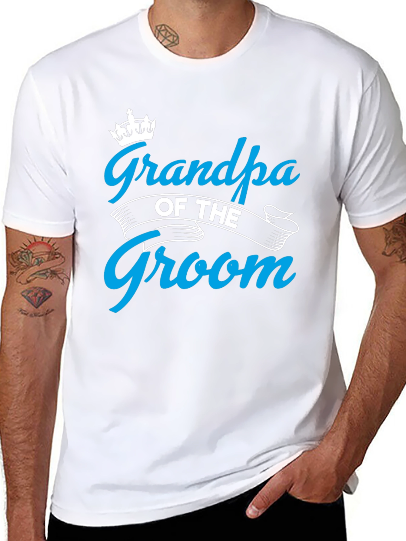Grandpa of the Groom Black T-Shirt