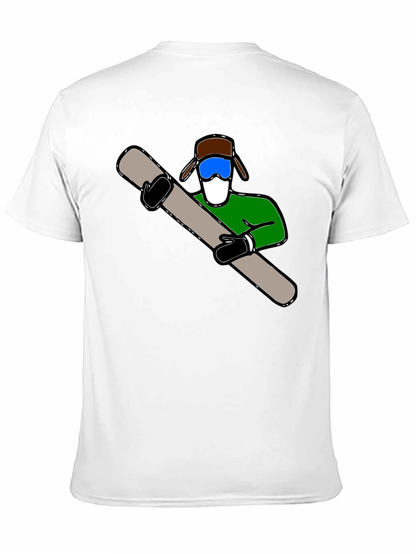Fun Ski Dude Graphic Tee - Black Cotton Blend