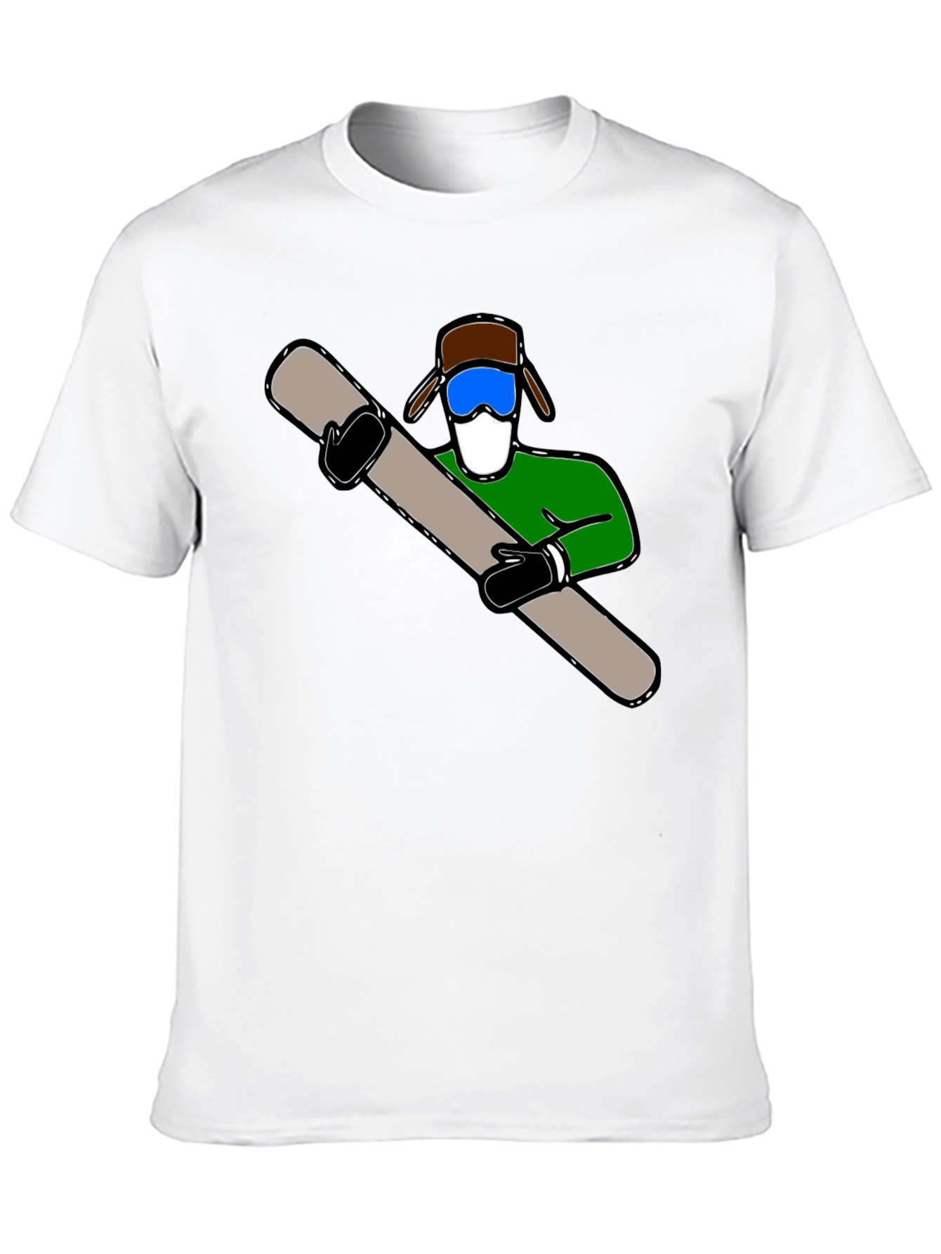 Fun Ski Dude Graphic Tee - Black Cotton Blend