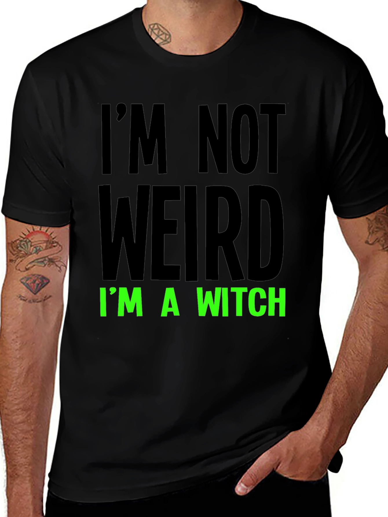Im Not Weird Im a Witch Black Tee