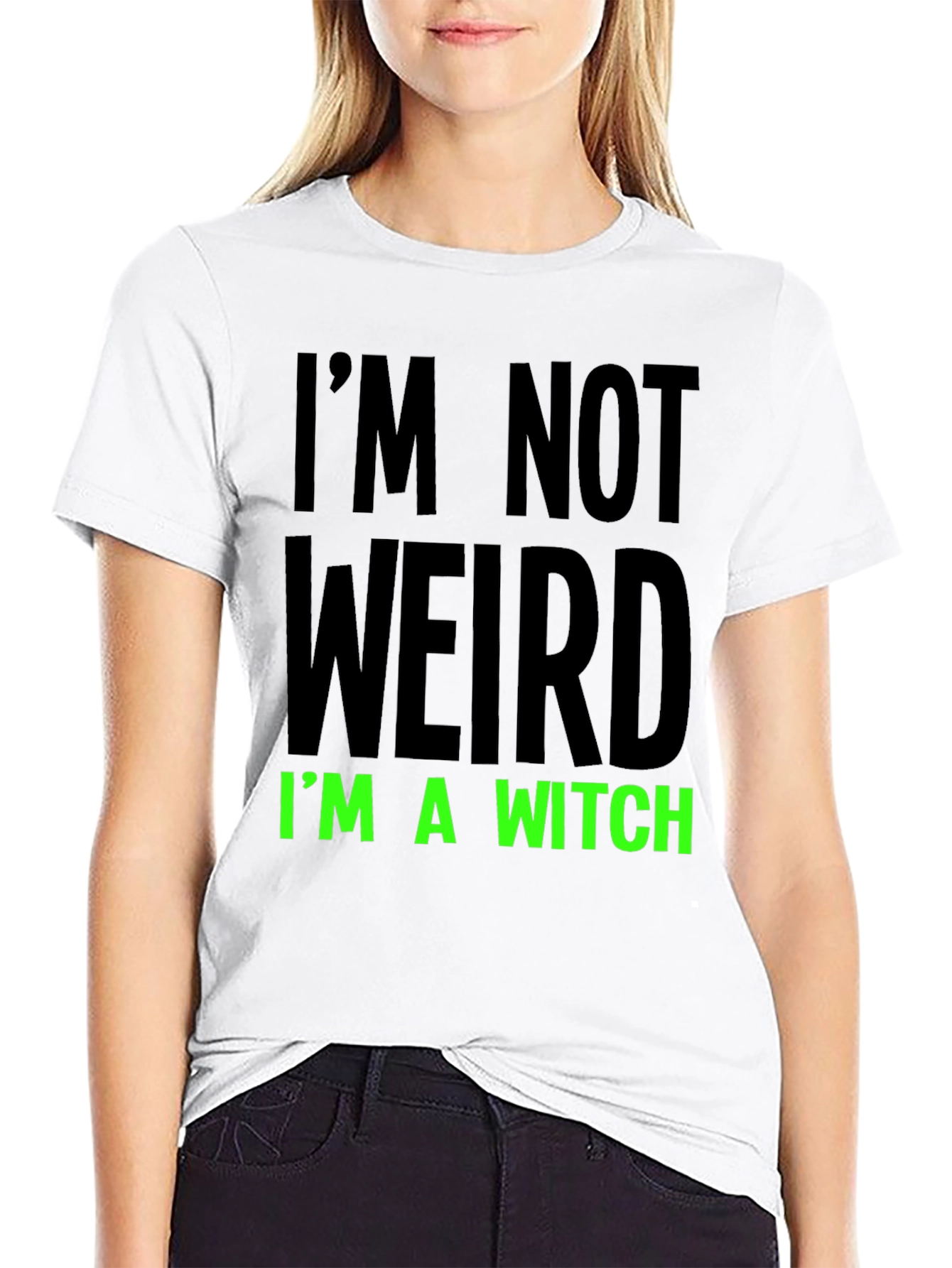 Im Not Weird Im a Witch Black Tee