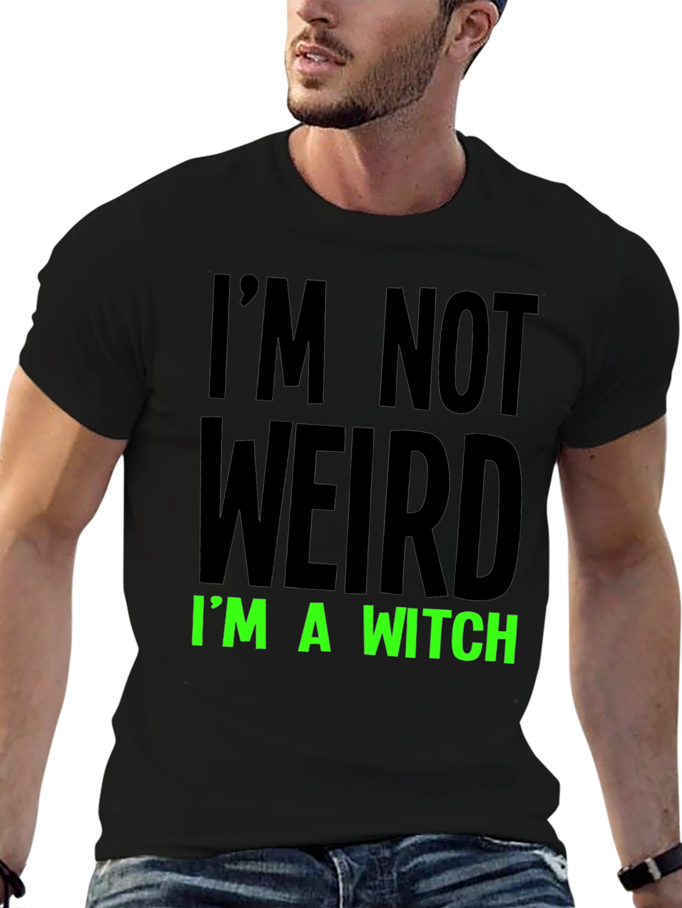 Im Not Weird Im a Witch Black Tee