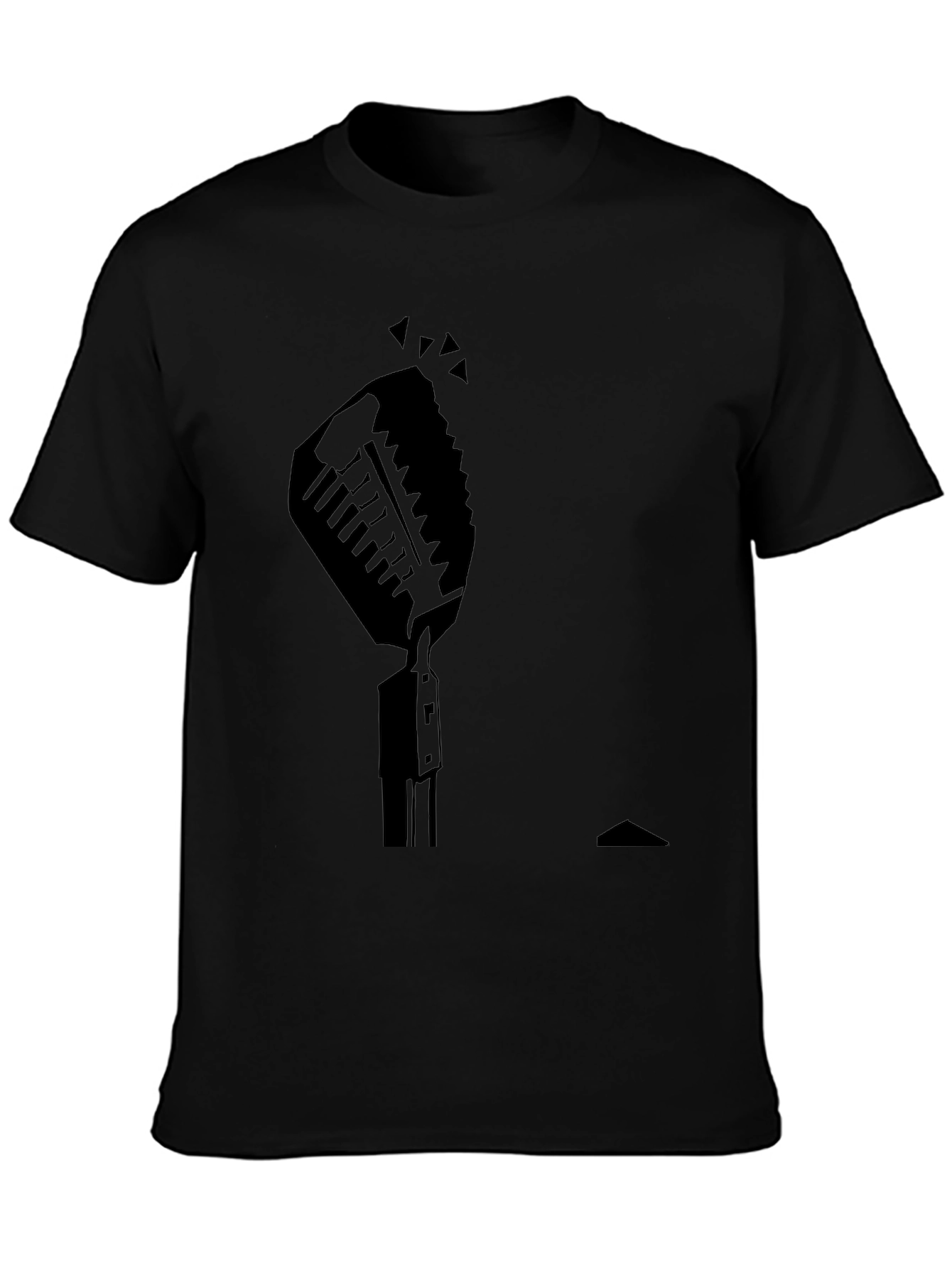 Retro Microphone Black Graphic Tee