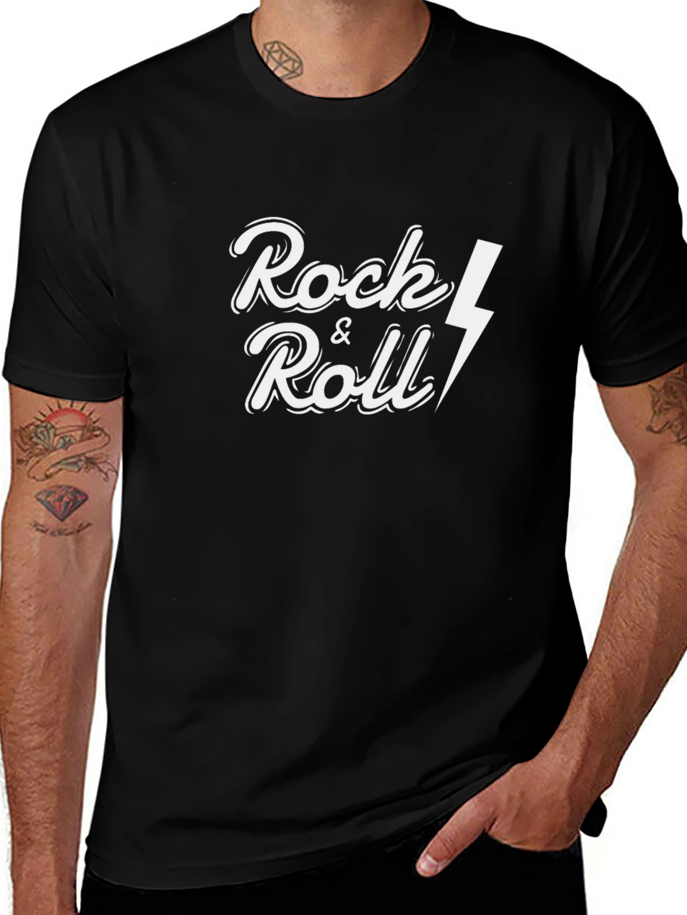 Rock & Roll Graphic Black T-Shirt