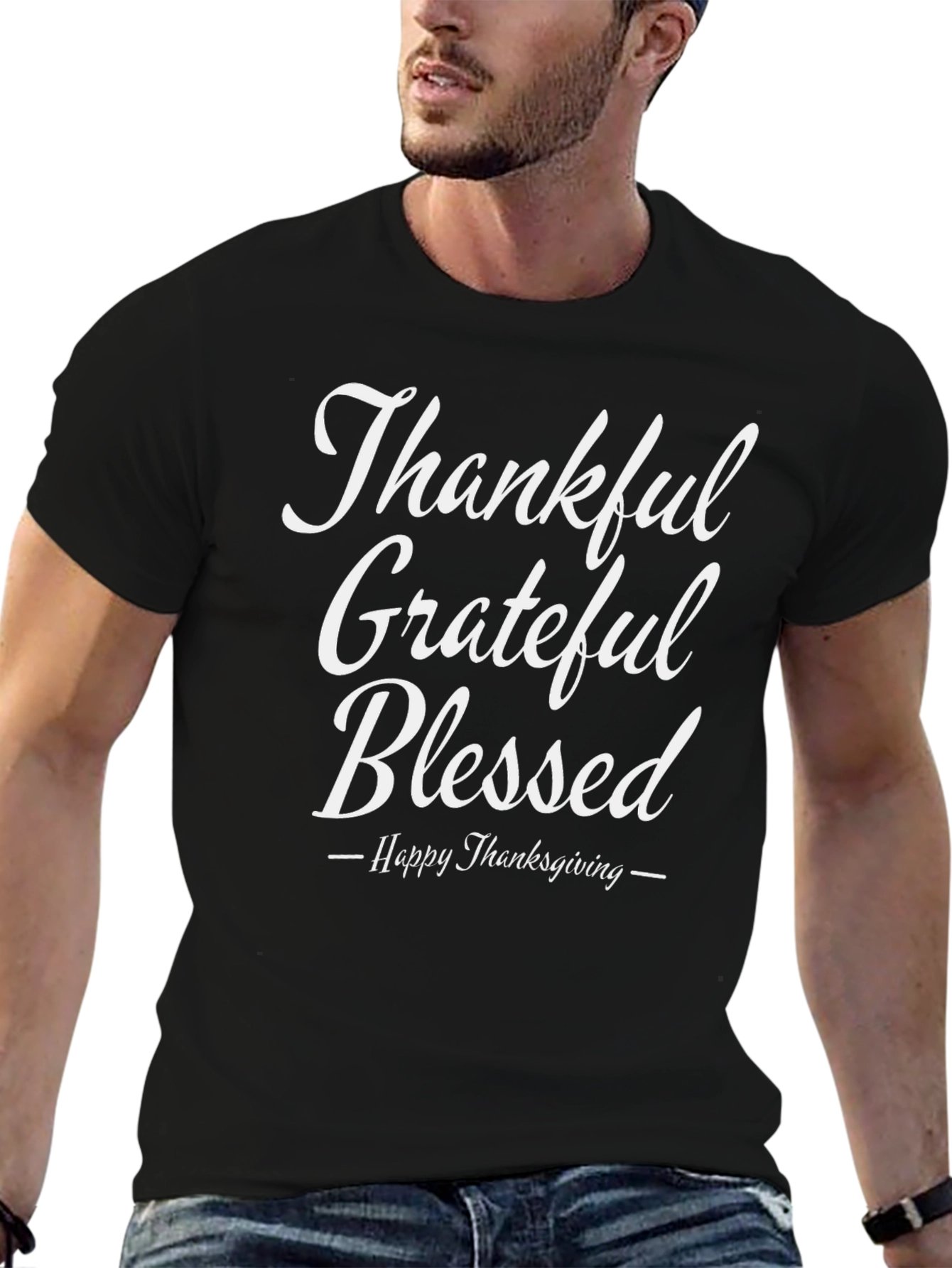 Thankful Grateful Blessed Thanksgiving T-Shirt