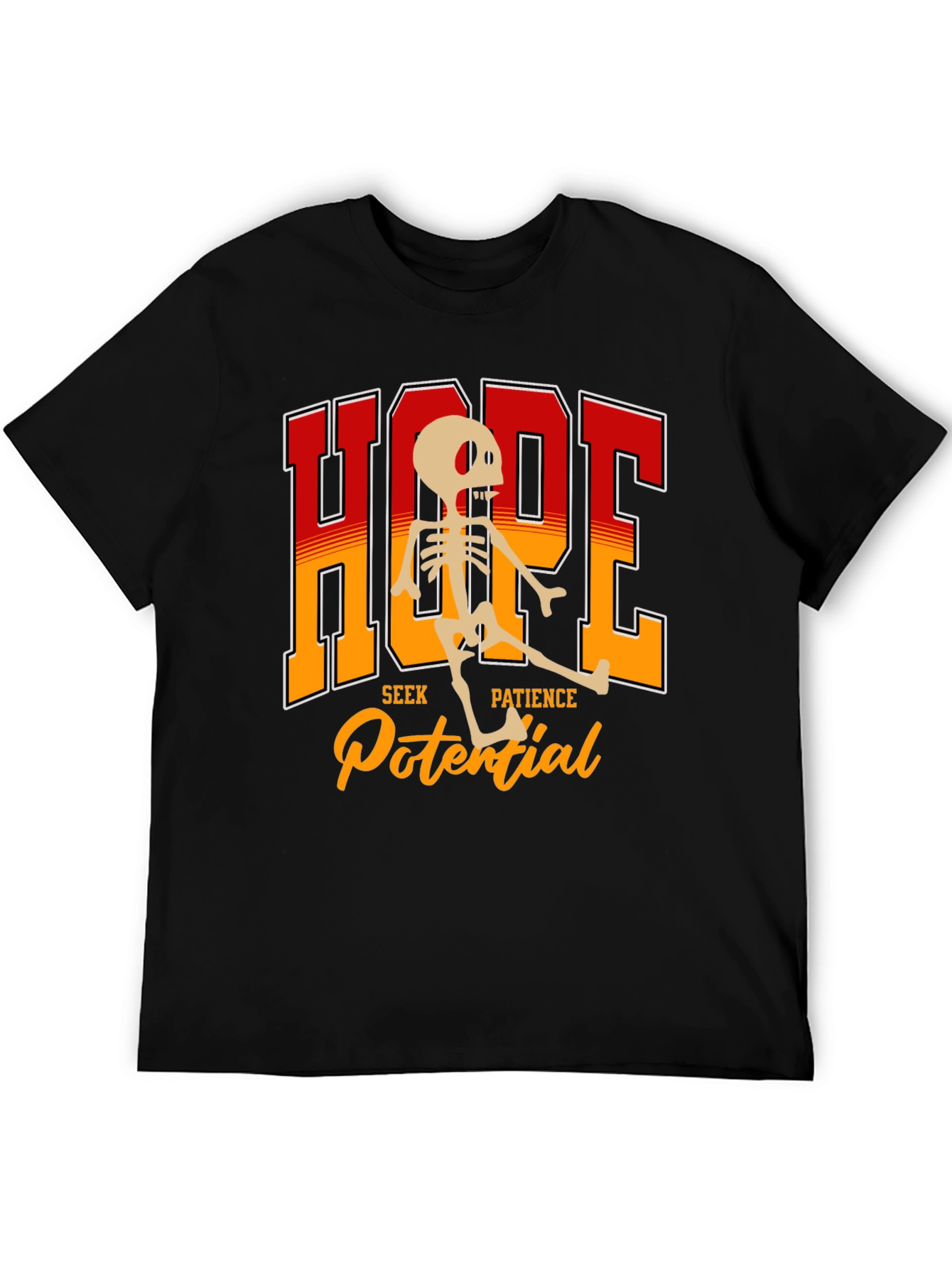 Hope Skeleton Graphic Tee - Seek Patience Potential T-Shirt