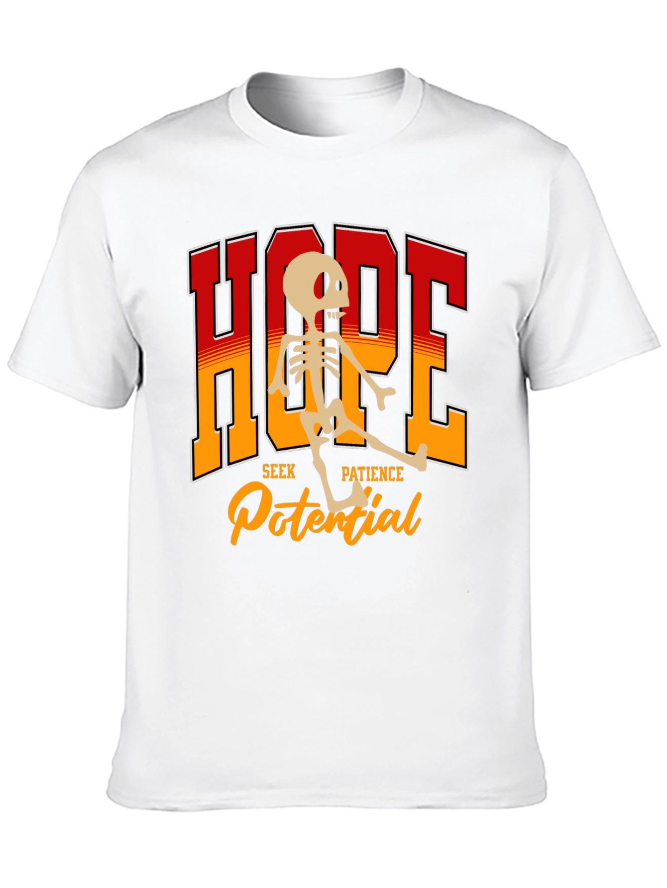Hope Skeleton Graphic Tee - Seek Patience Potential T-Shirt
