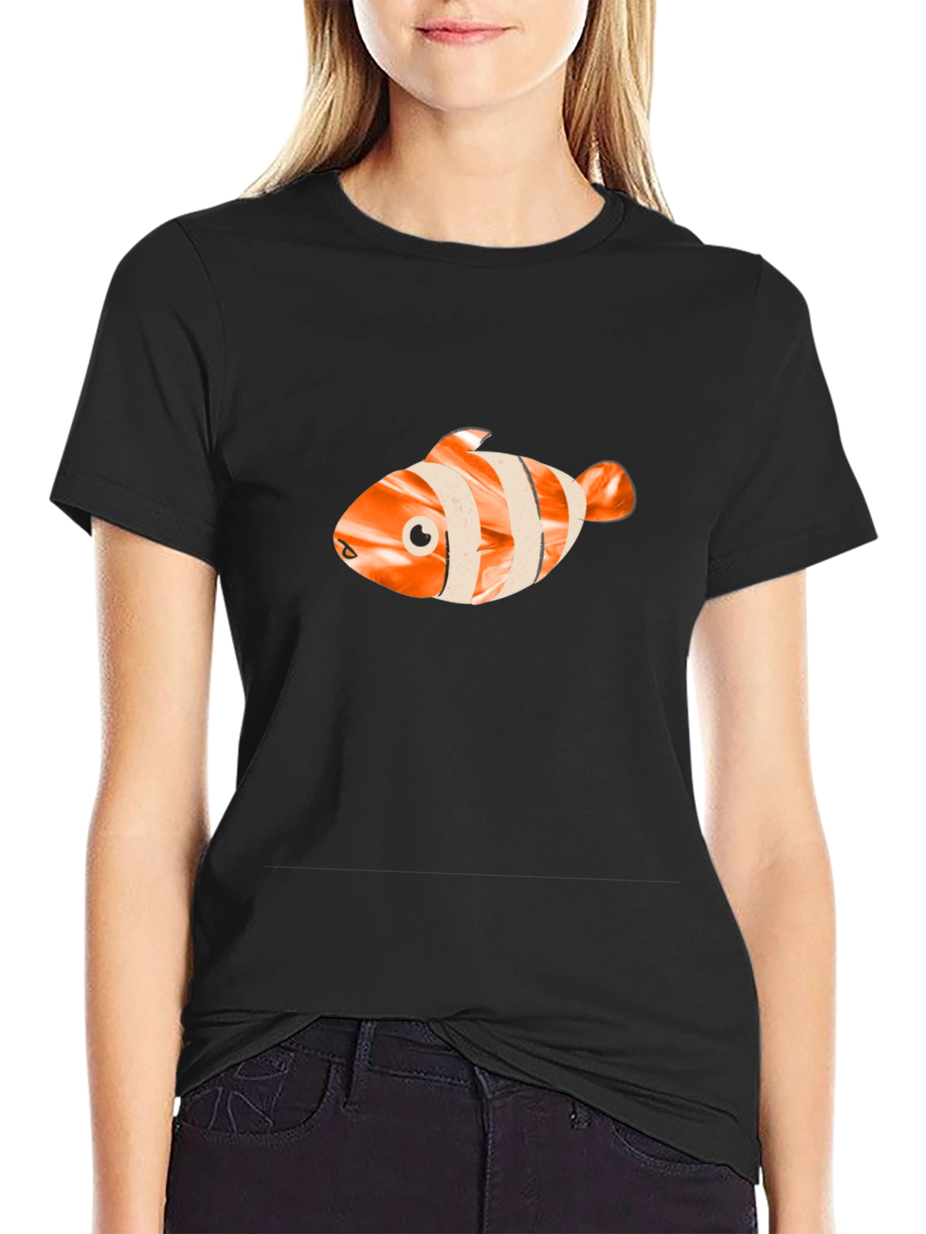 Clownfish Graphic Tee - Black Casual Shirt