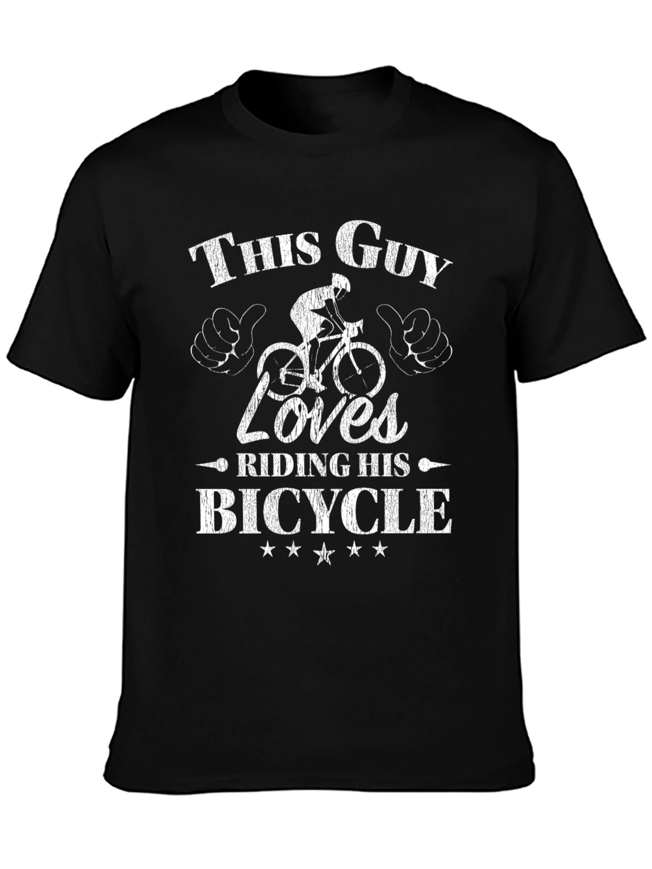 This Guy Loves Riding His Bicycle Black T-Shirt