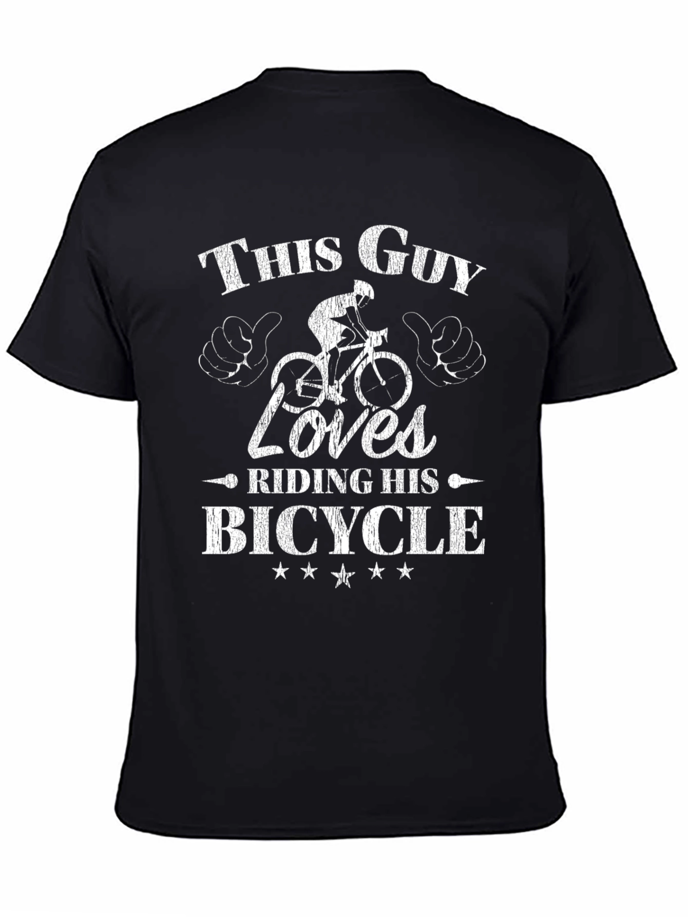 This Guy Loves Riding His Bicycle Black T-Shirt