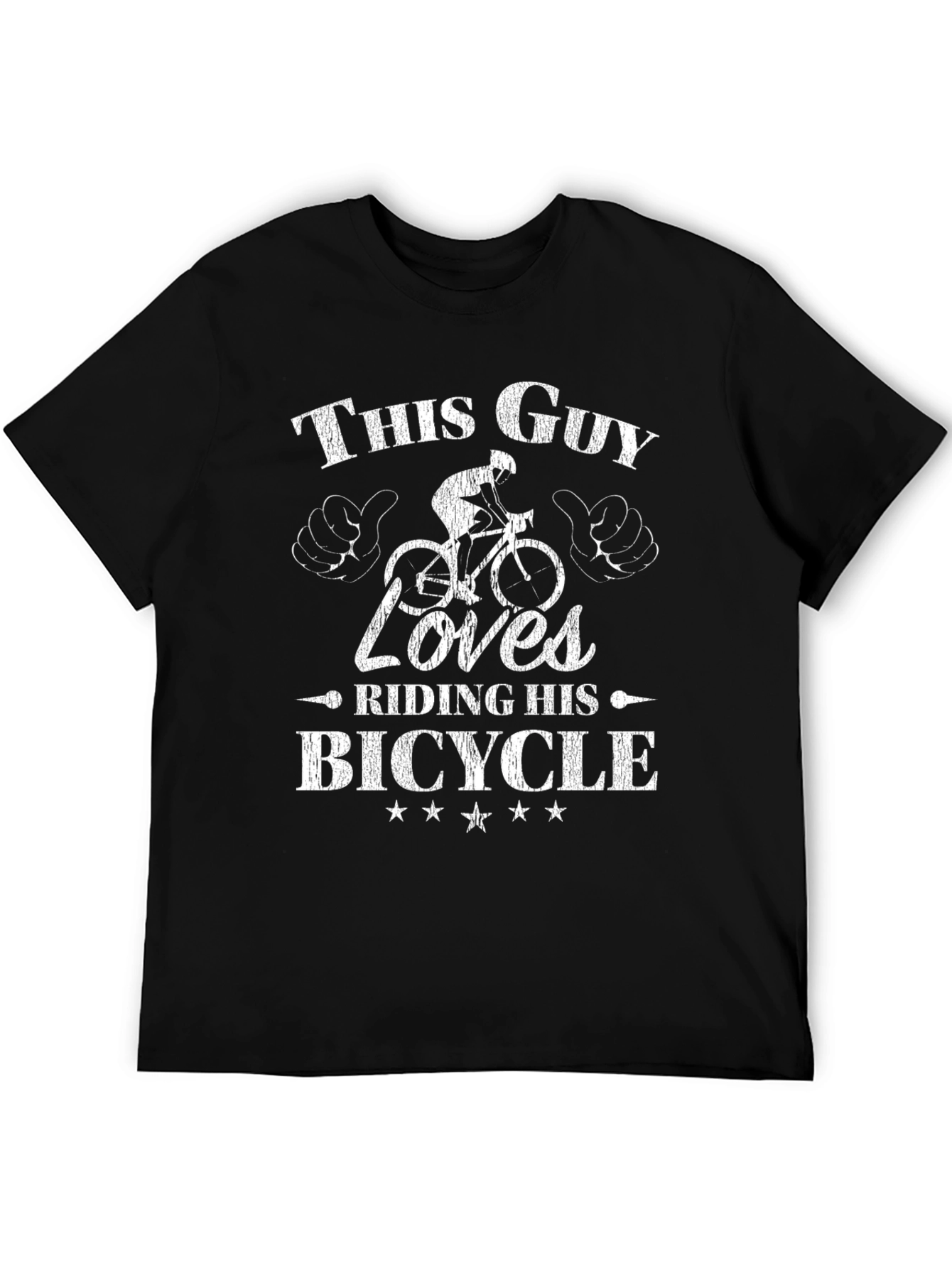 This Guy Loves Riding His Bicycle Black T-Shirt
