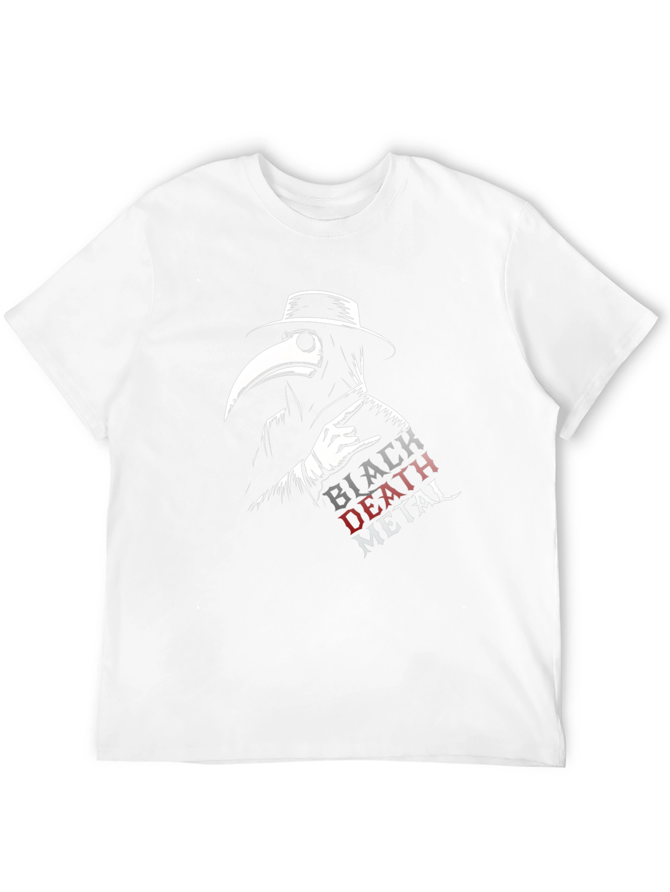 Black Death Metal Plague Doctor T-Shirt
