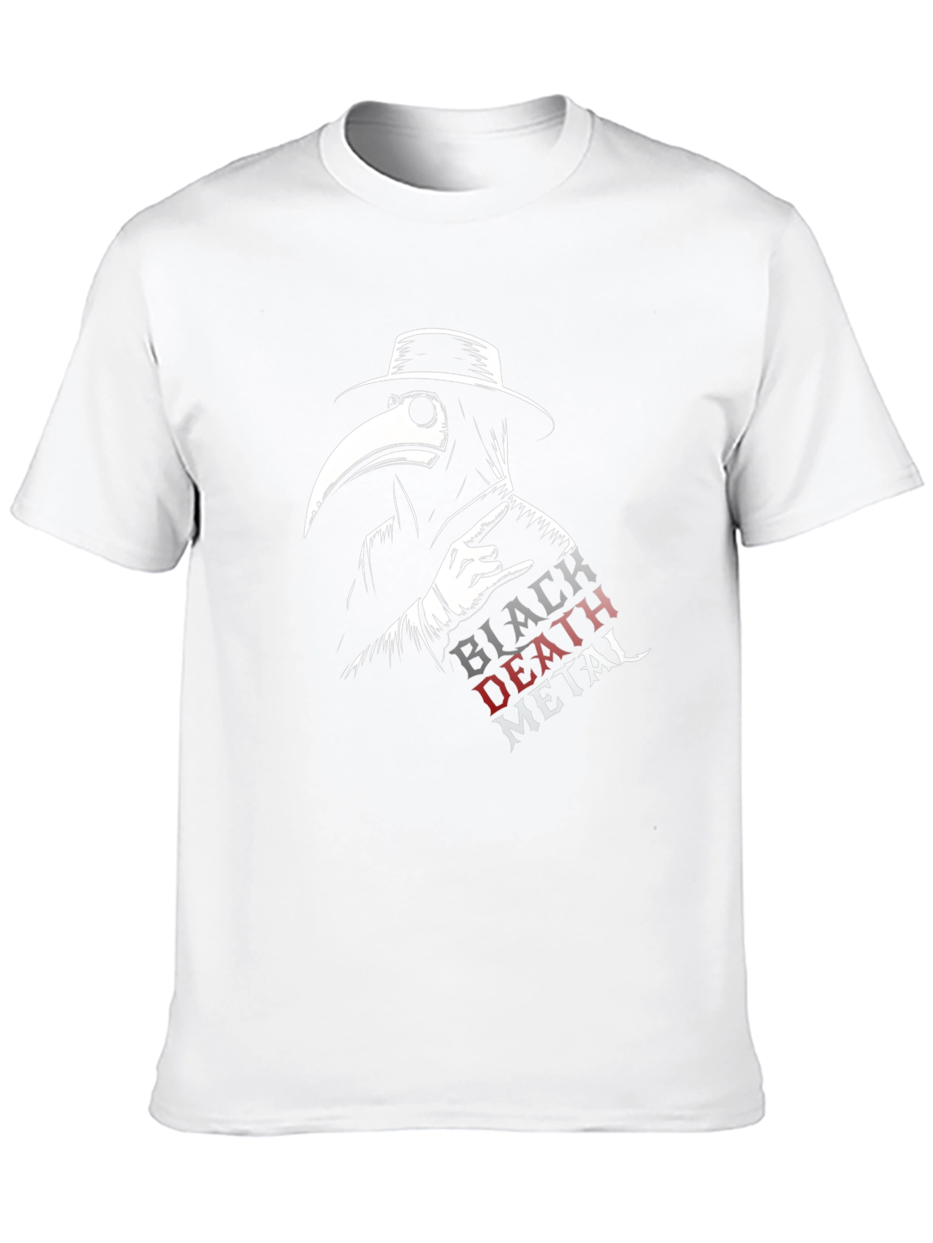 Black Death Metal Plague Doctor T-Shirt