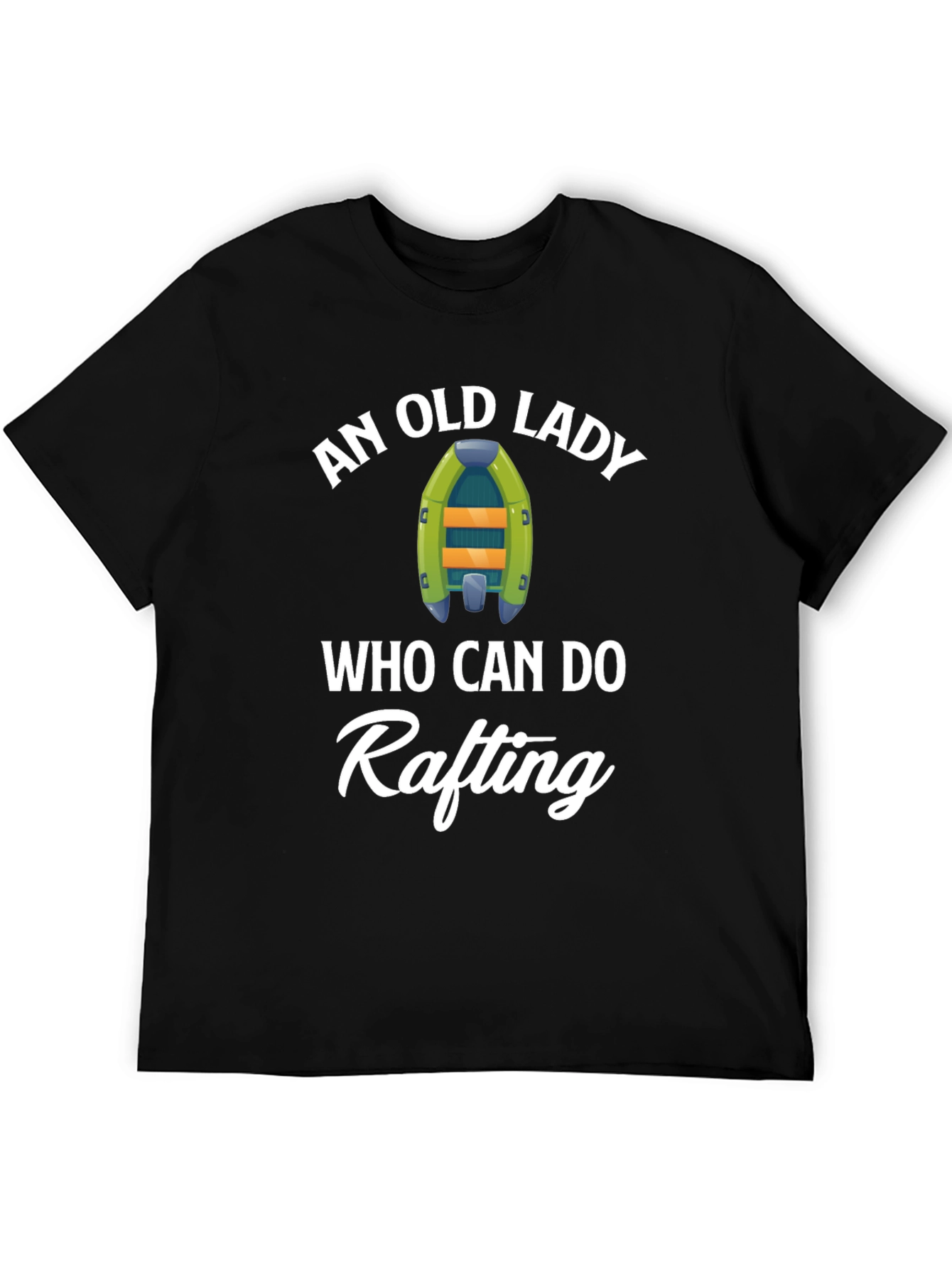 Funny Rafting Old Lady Graphic T-Shirt