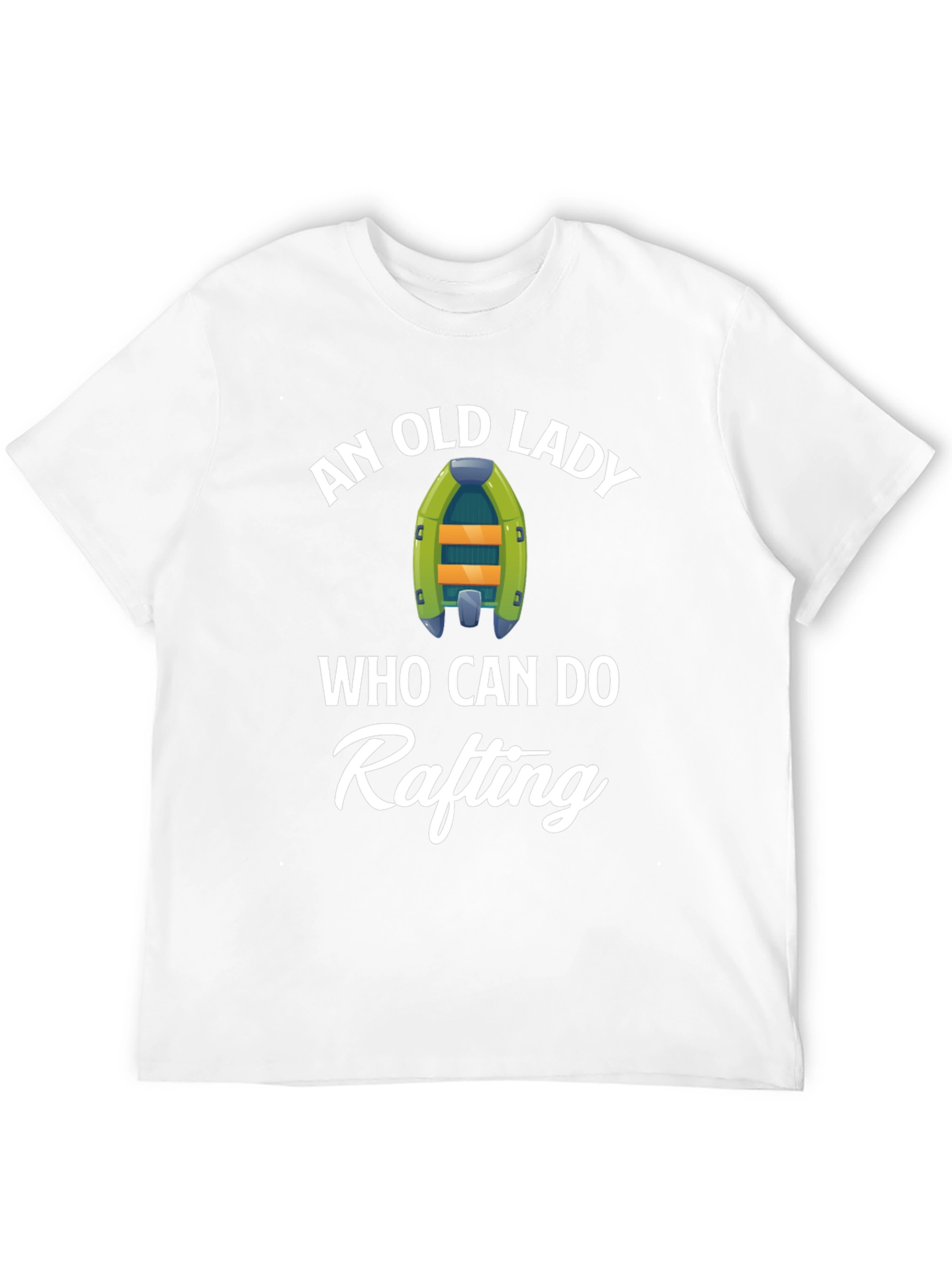 Funny Rafting Old Lady Graphic T-Shirt