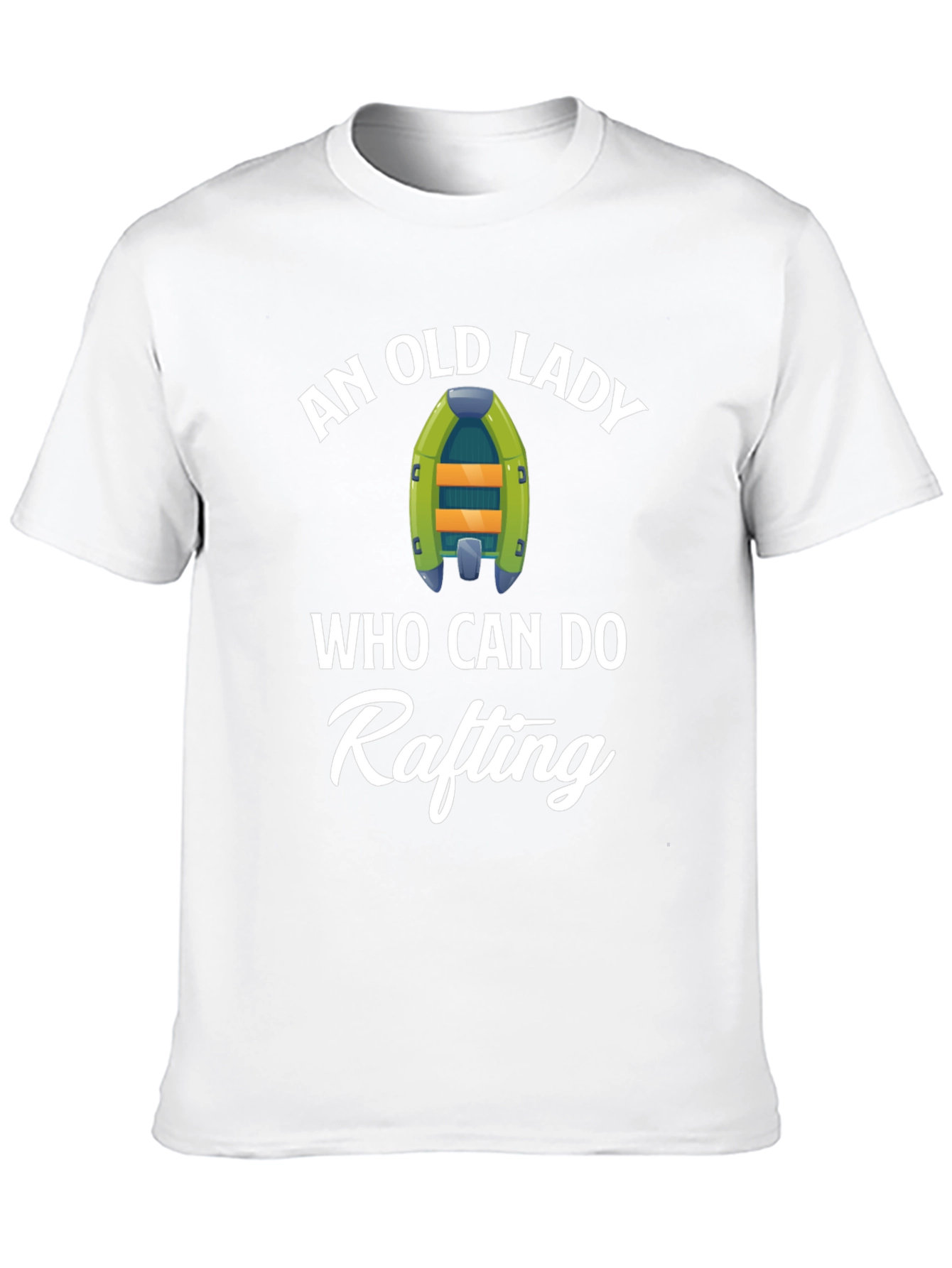 Funny Rafting Old Lady Graphic T-Shirt