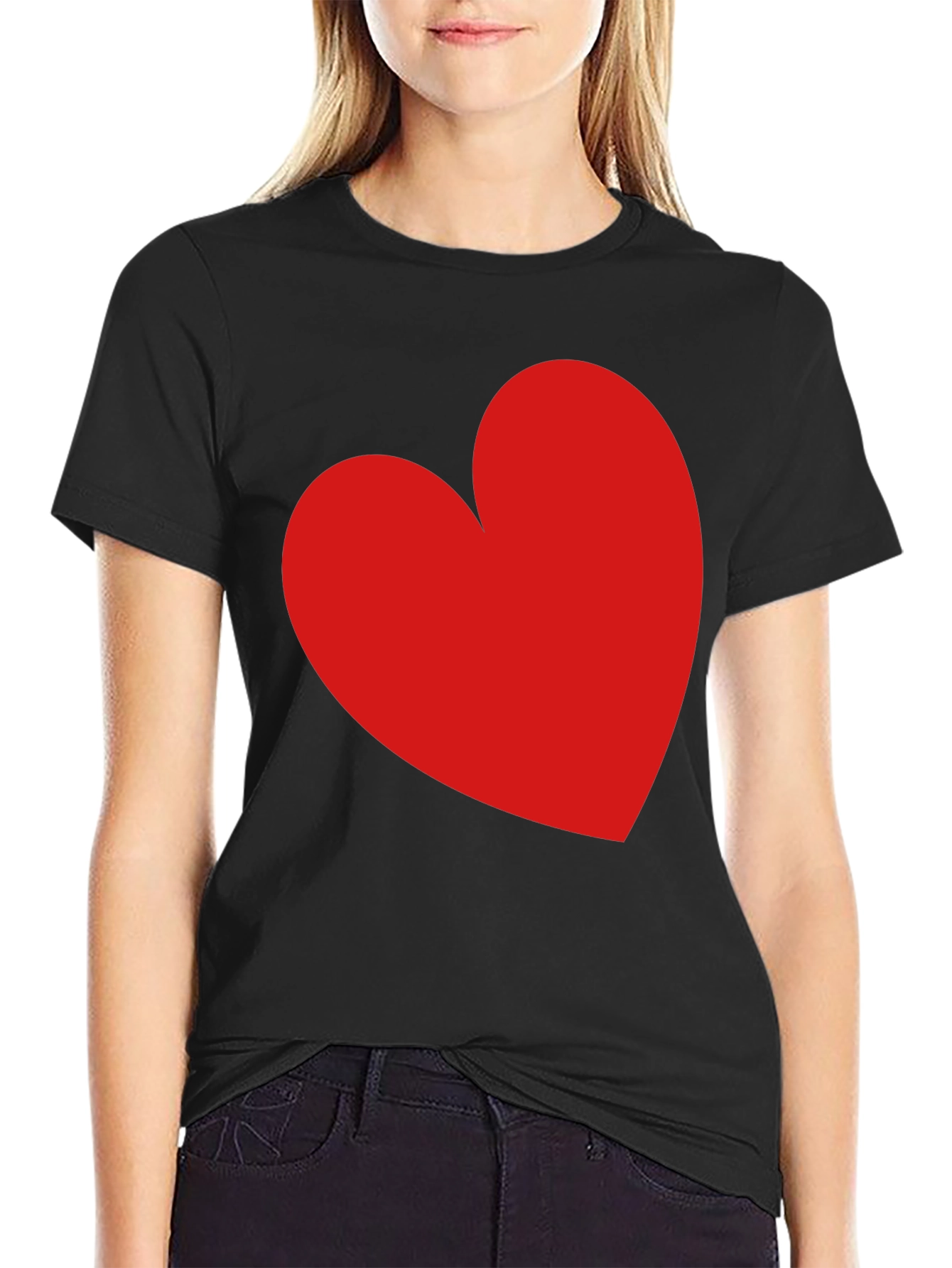 Red Heart Black T-Shirt