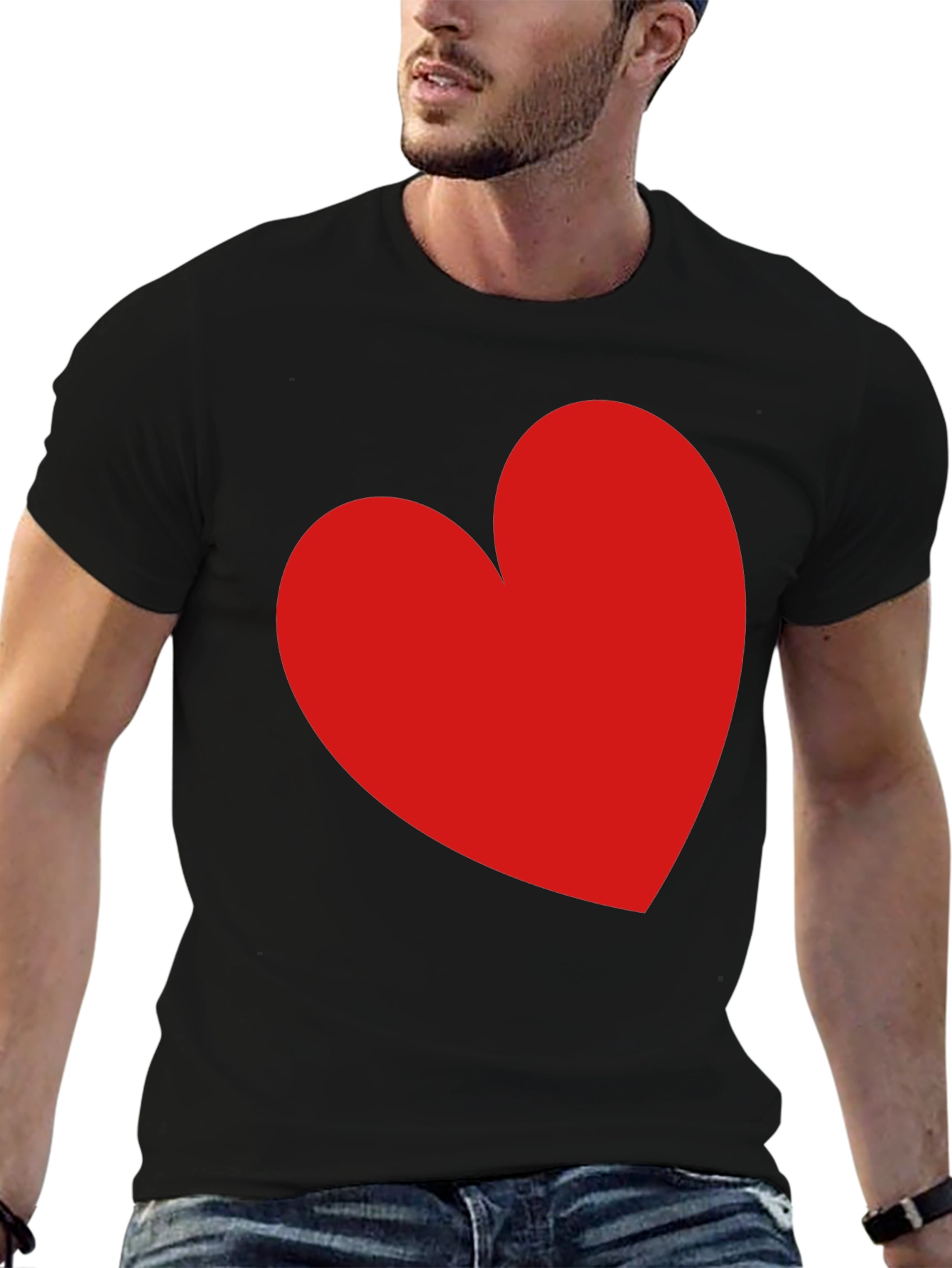 Red Heart Black T-Shirt