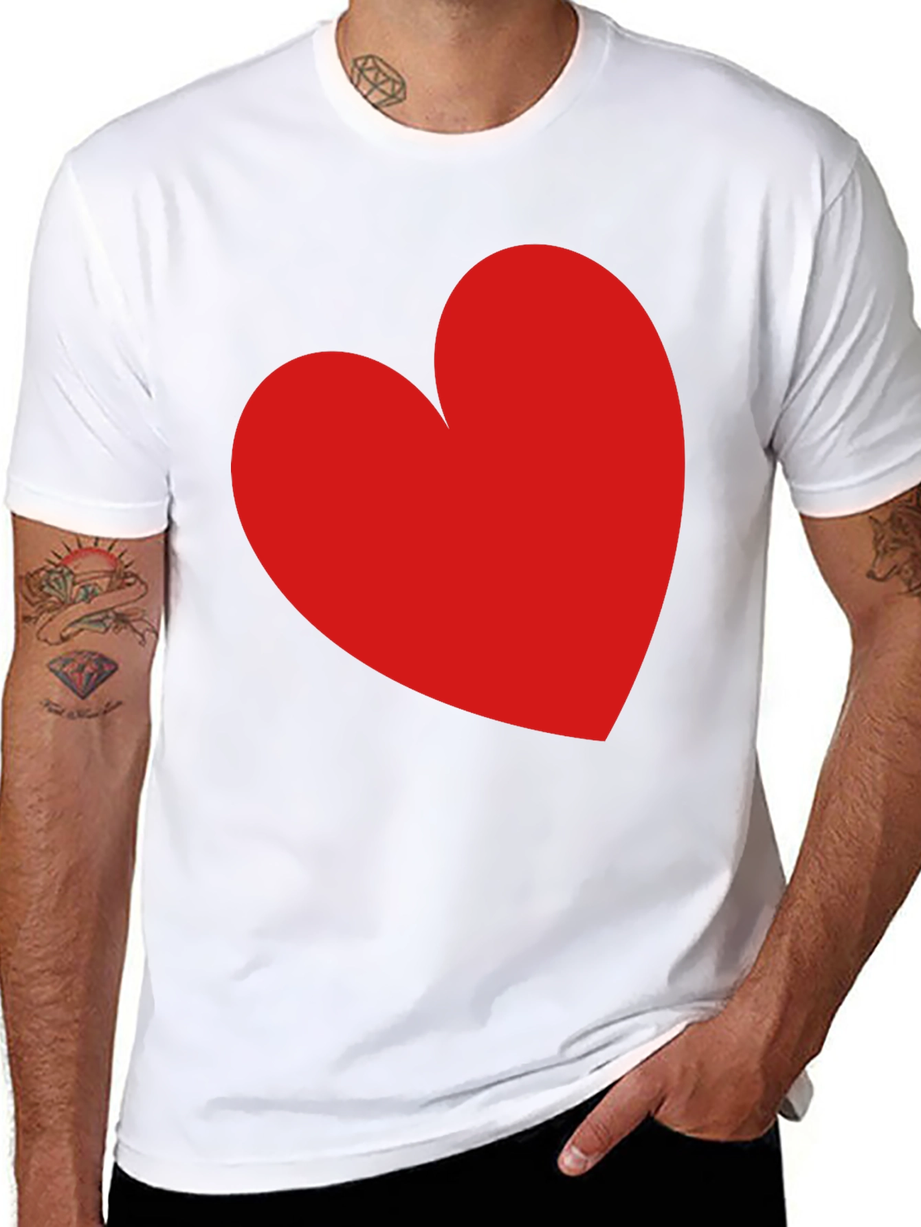 Red Heart Black T-Shirt
