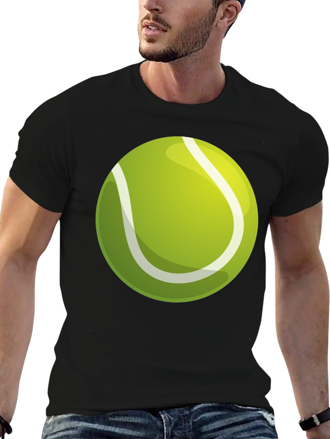 Tennis Ball Graphic Black T-Shirt