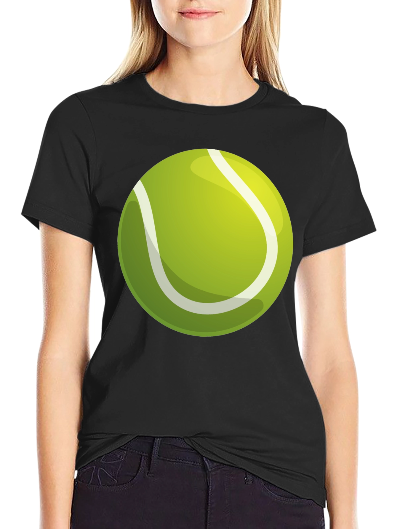 Tennis Ball Graphic Black T-Shirt