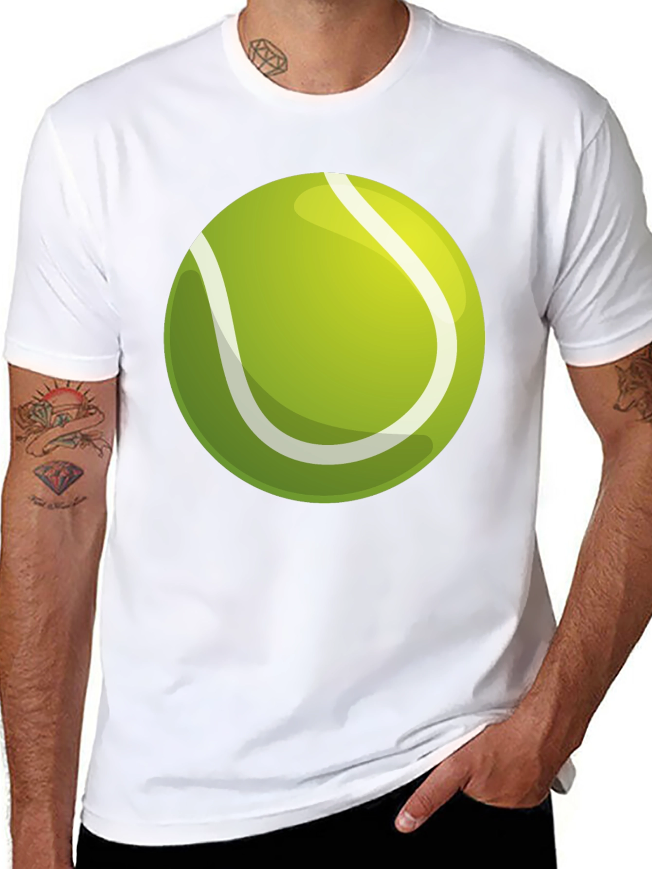 Tennis Ball Graphic Black T-Shirt