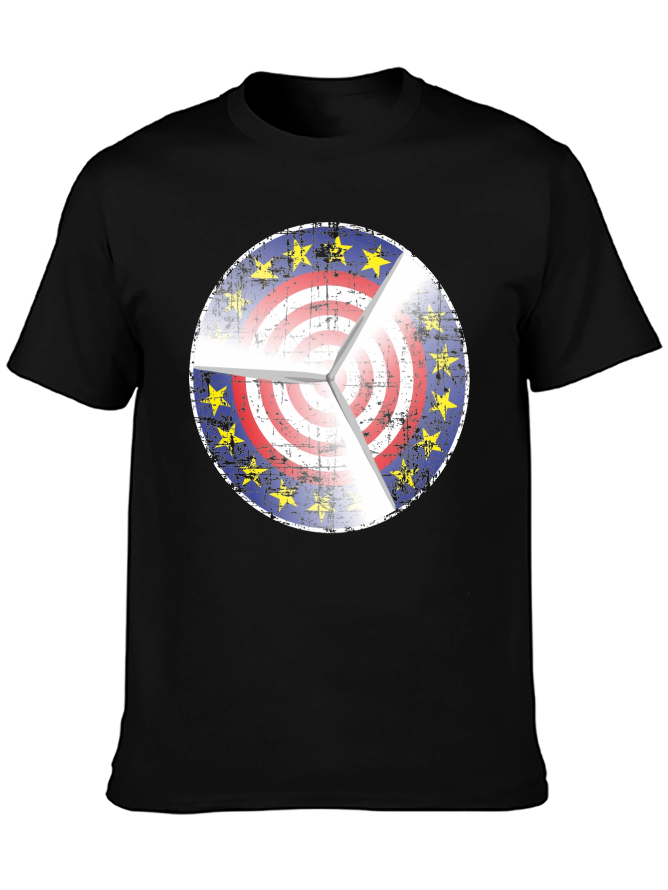 EU USA Target Graphic Black T-Shirt