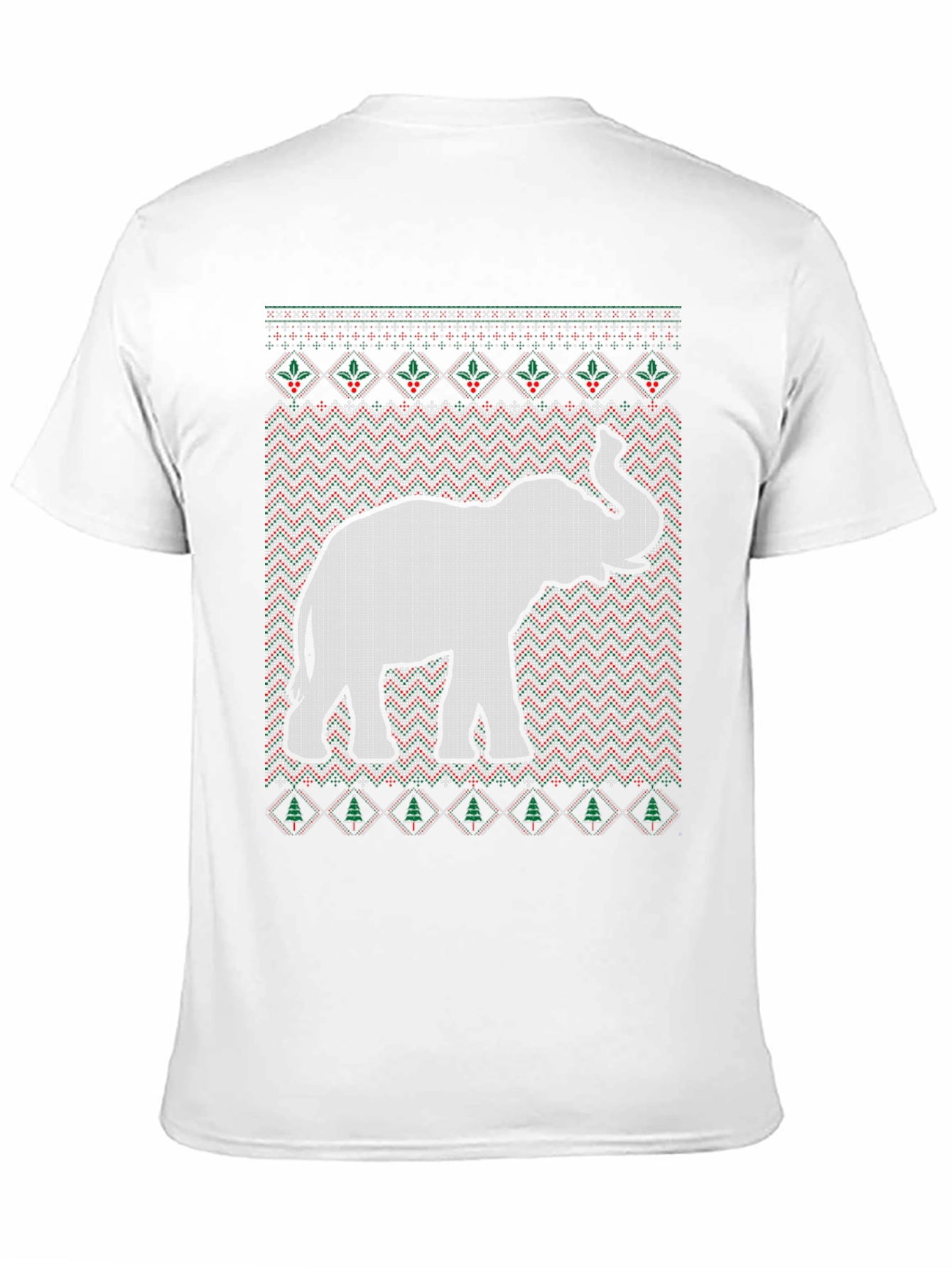 Elephant Ugly Christmas Sweater Style T-Shirt