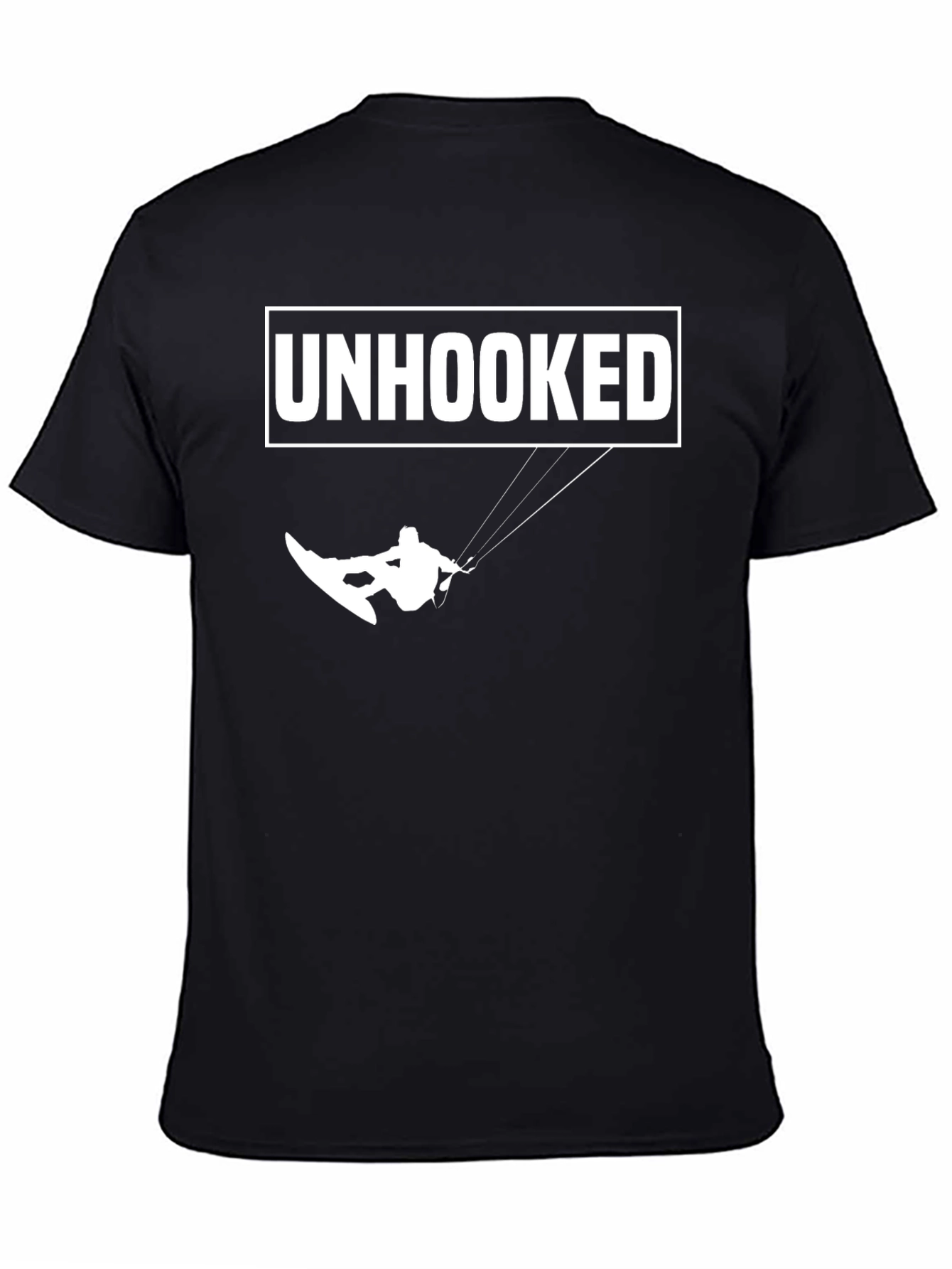 Unhooked Kitesurfing T-Shirt - Black Cotton Tee
