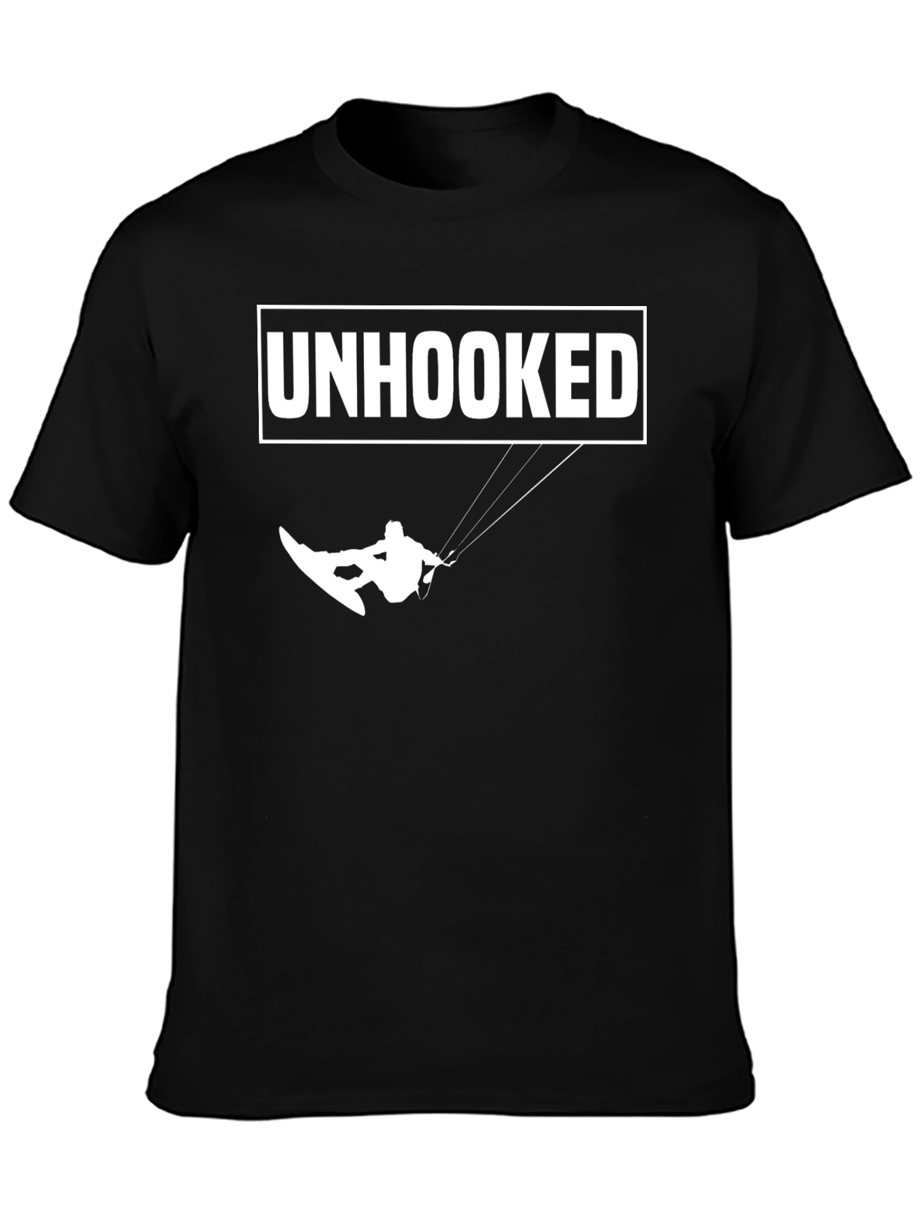 Unhooked Kitesurfing T-Shirt - Black Cotton Tee