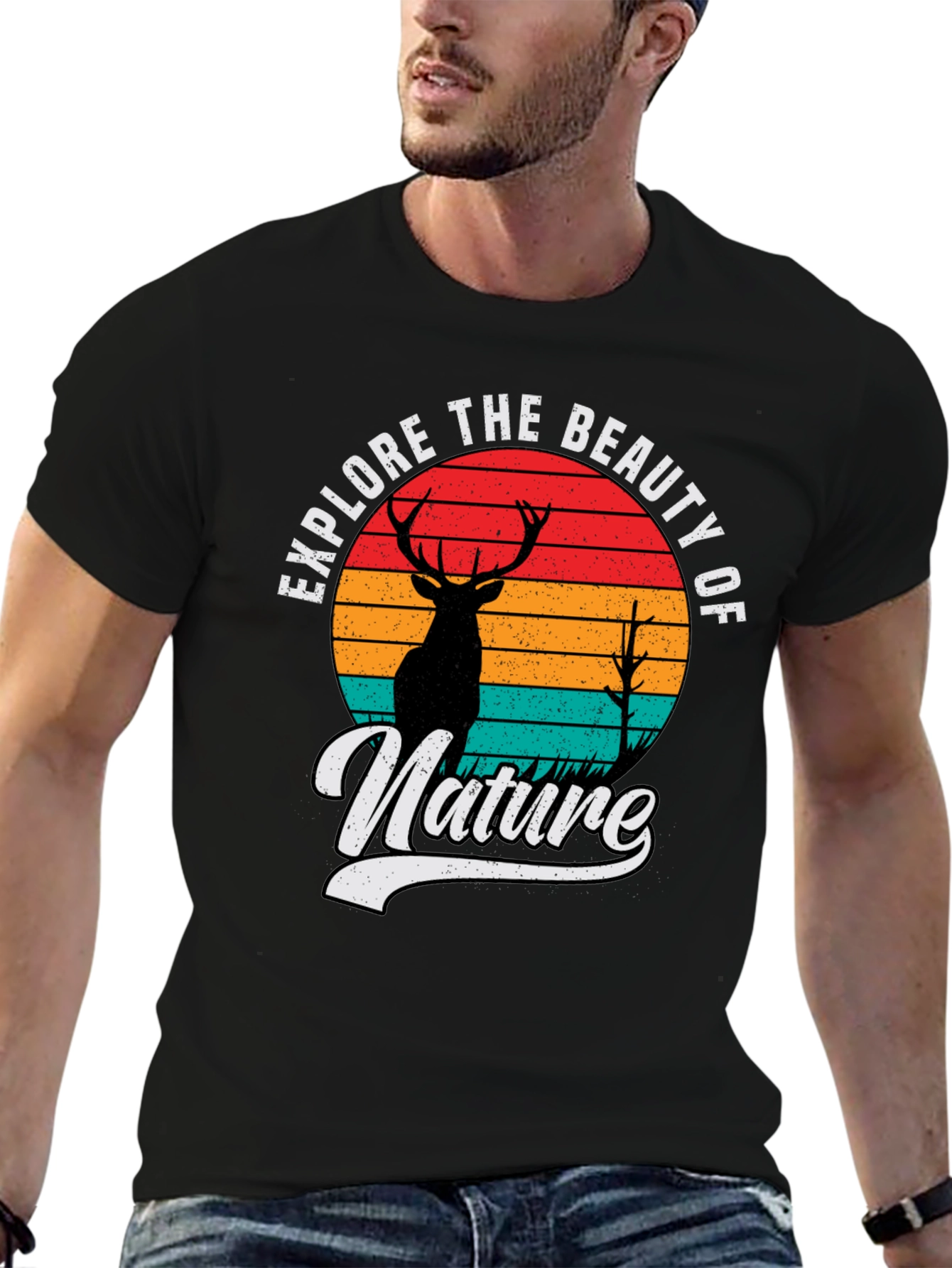 Explore Nature T-Shirt: Deer Graphic Tee