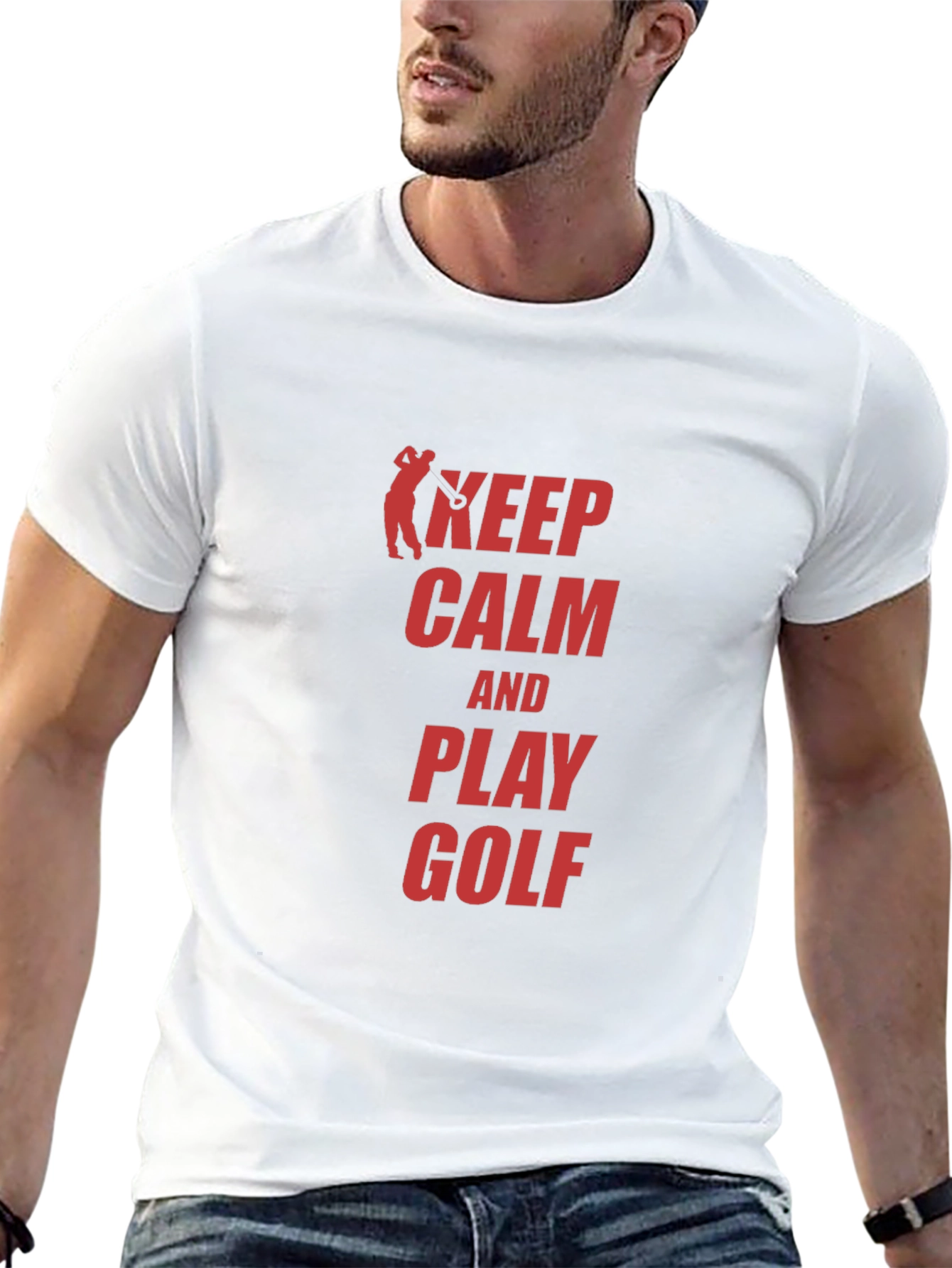 Keep Calm Play Golf Black T-Shirt