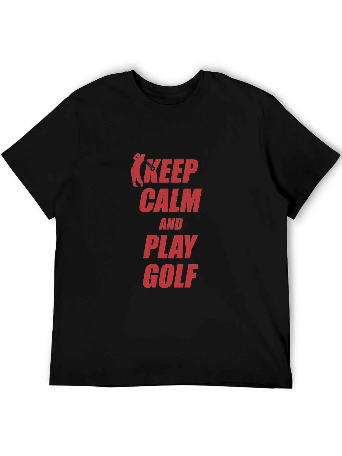 Keep Calm Play Golf Black T-Shirt