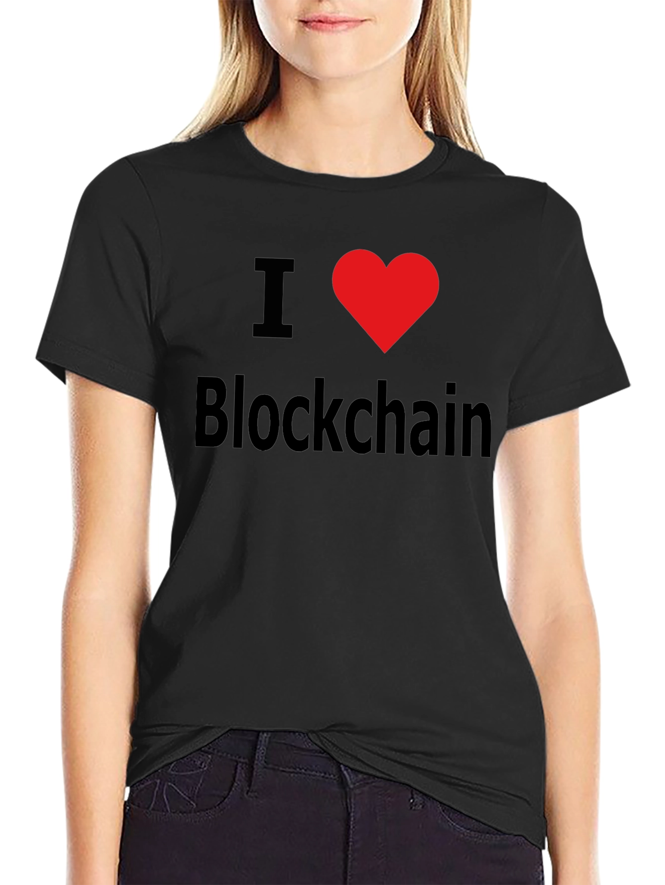 I Love Blockchain T-Shirt Black