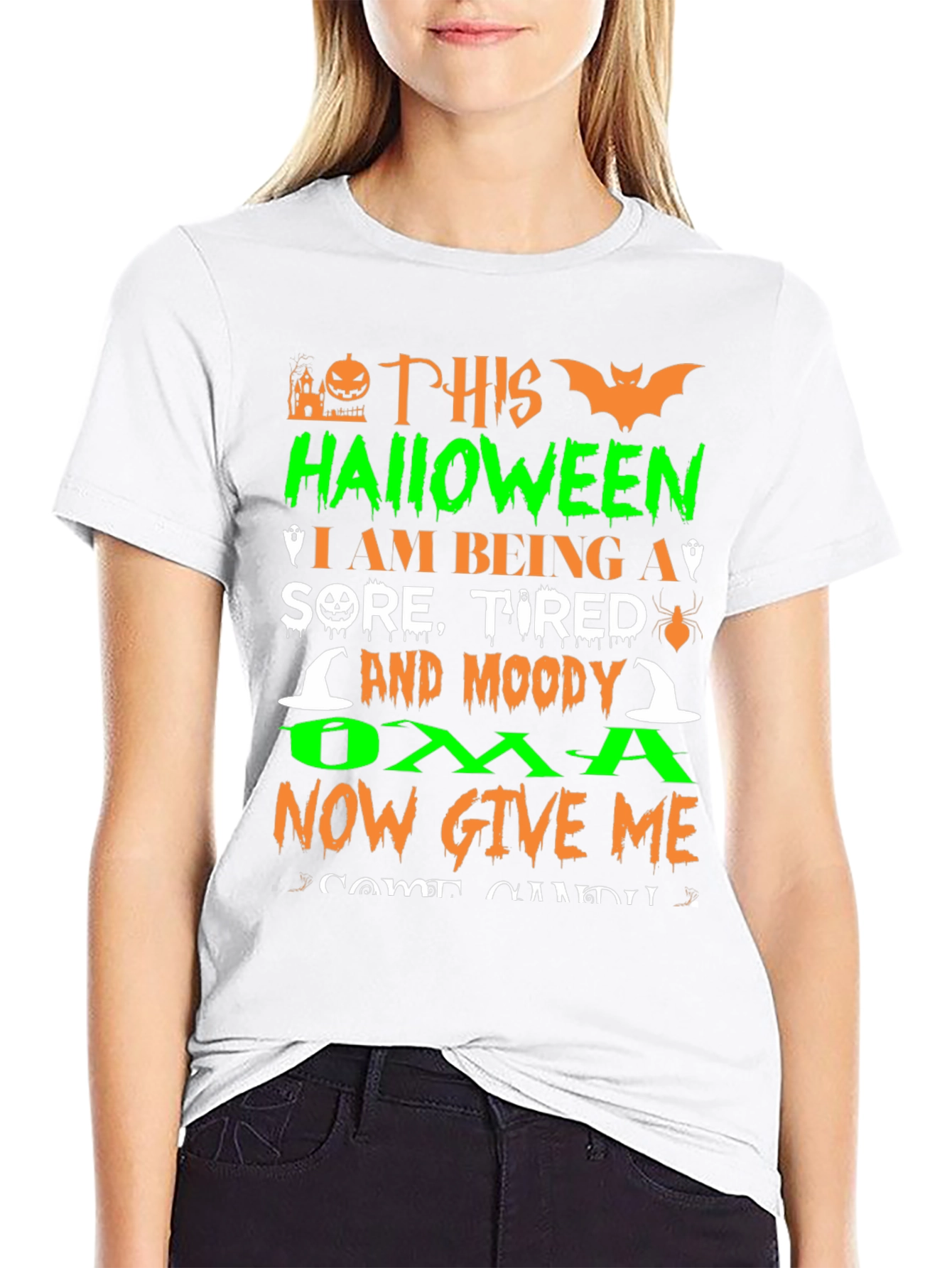 Halloween Oma T-Shirt - Sore Tired & Moody
